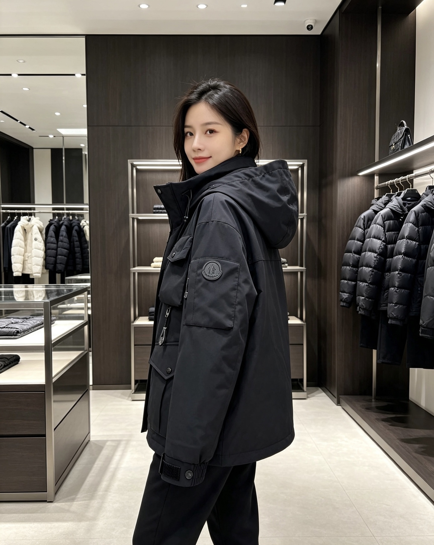 Moncler 蒙口2026秋冬新款羽绒服 重磅防风工装面料，挺括有型不易褶皱 丰富立体多口袋，兼具美观与实用性 胸前标