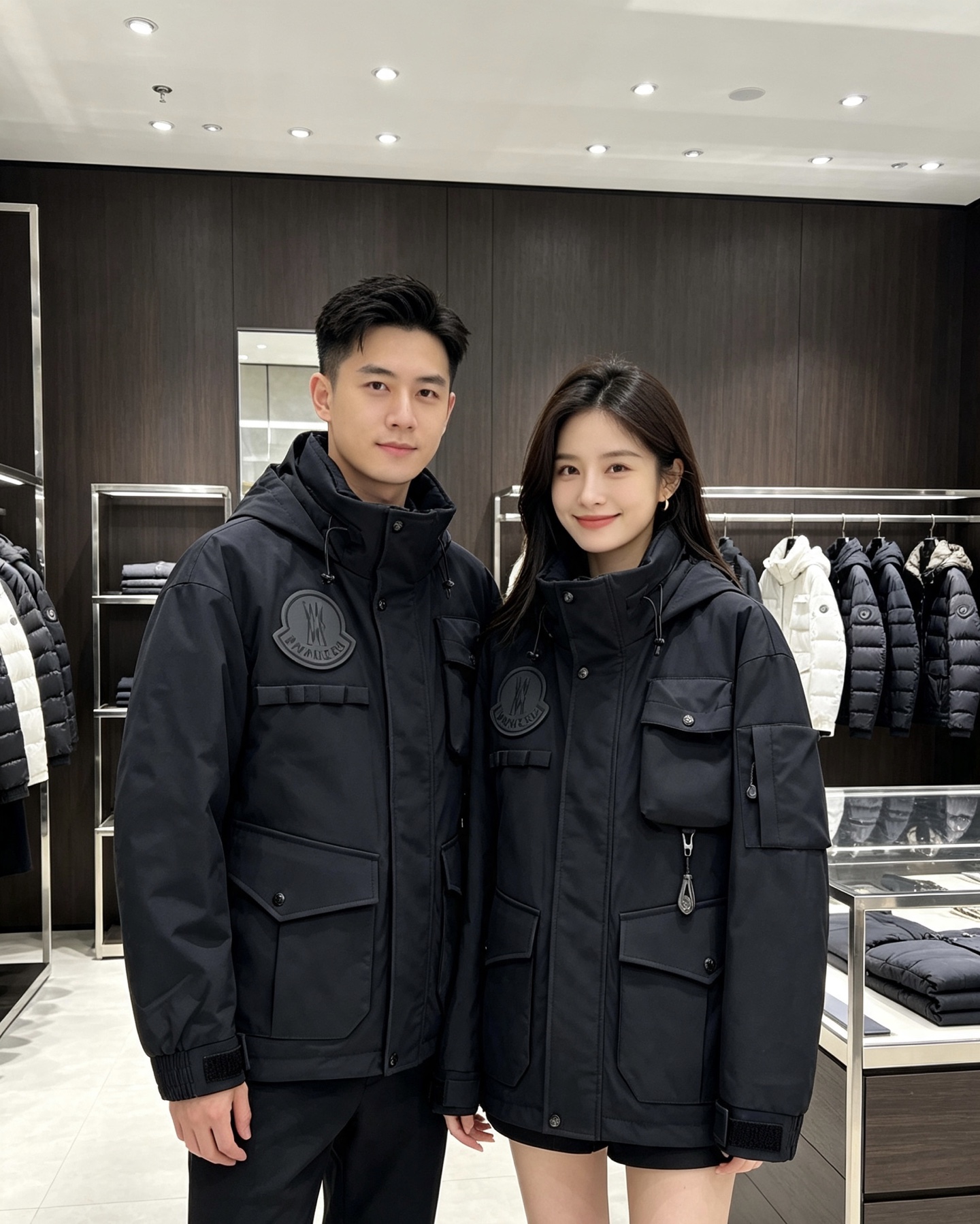 Moncler 蒙口2026秋冬新款羽绒服 重磅防风工装面料，挺括有型不易褶皱 丰富立体多口袋，兼具美观与实用性 胸前标