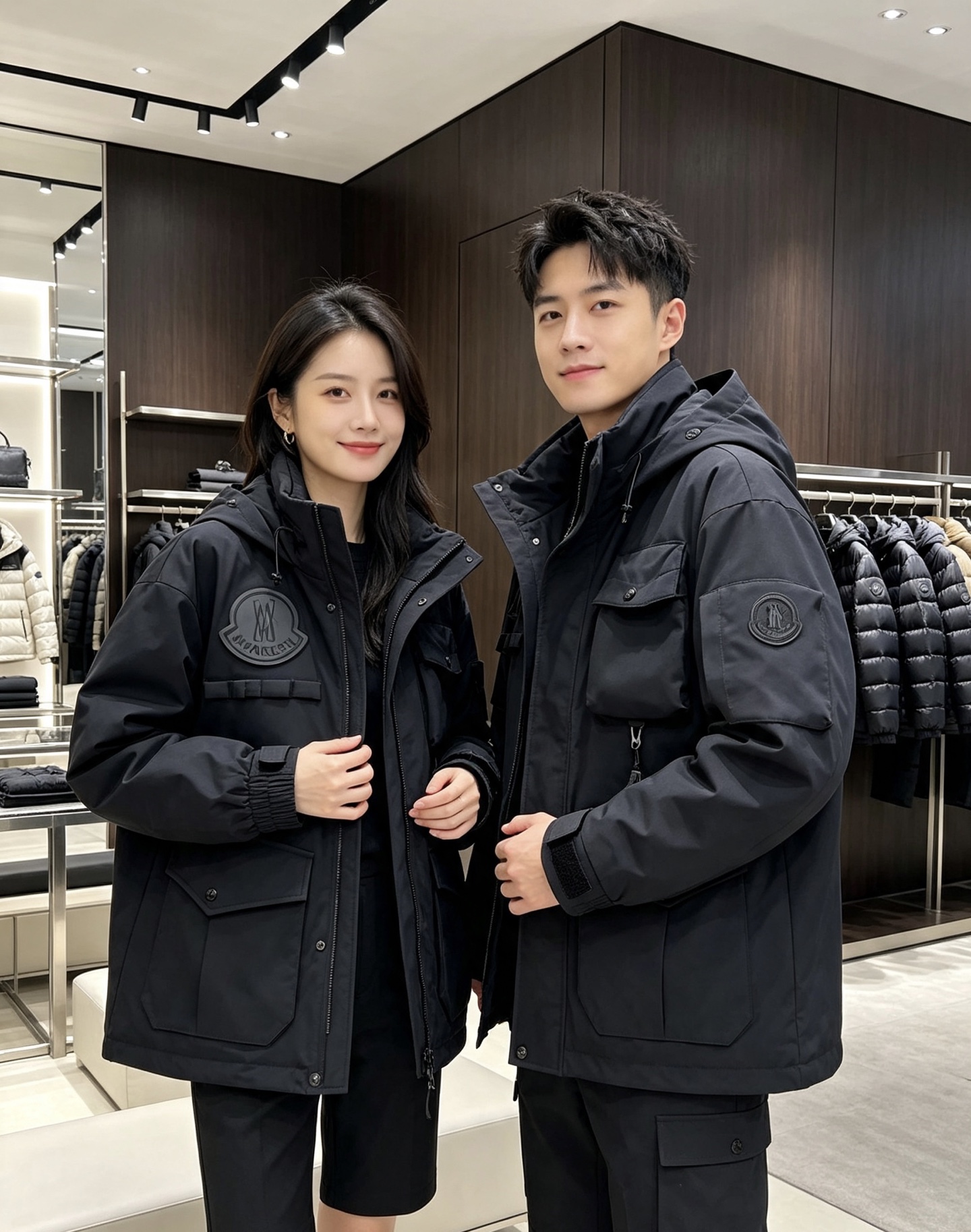 Moncler 蒙口2026秋冬新款羽绒服 重磅防风工装面料，挺括有型不易褶皱 丰富立体多口袋，兼具美观与实用性 胸前标