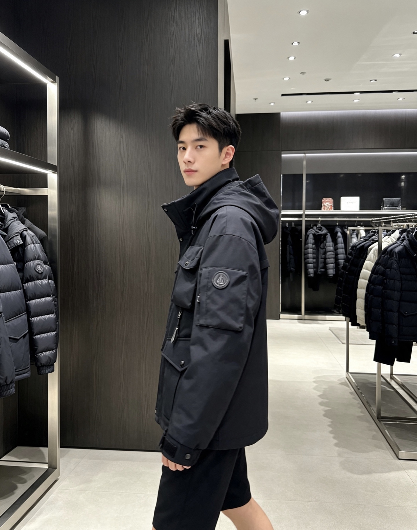 Moncler 蒙口2026秋冬新款羽绒服 重磅防风工装面料，挺括有型不易褶皱 丰富立体多口袋，兼具美观与实用性 胸前标