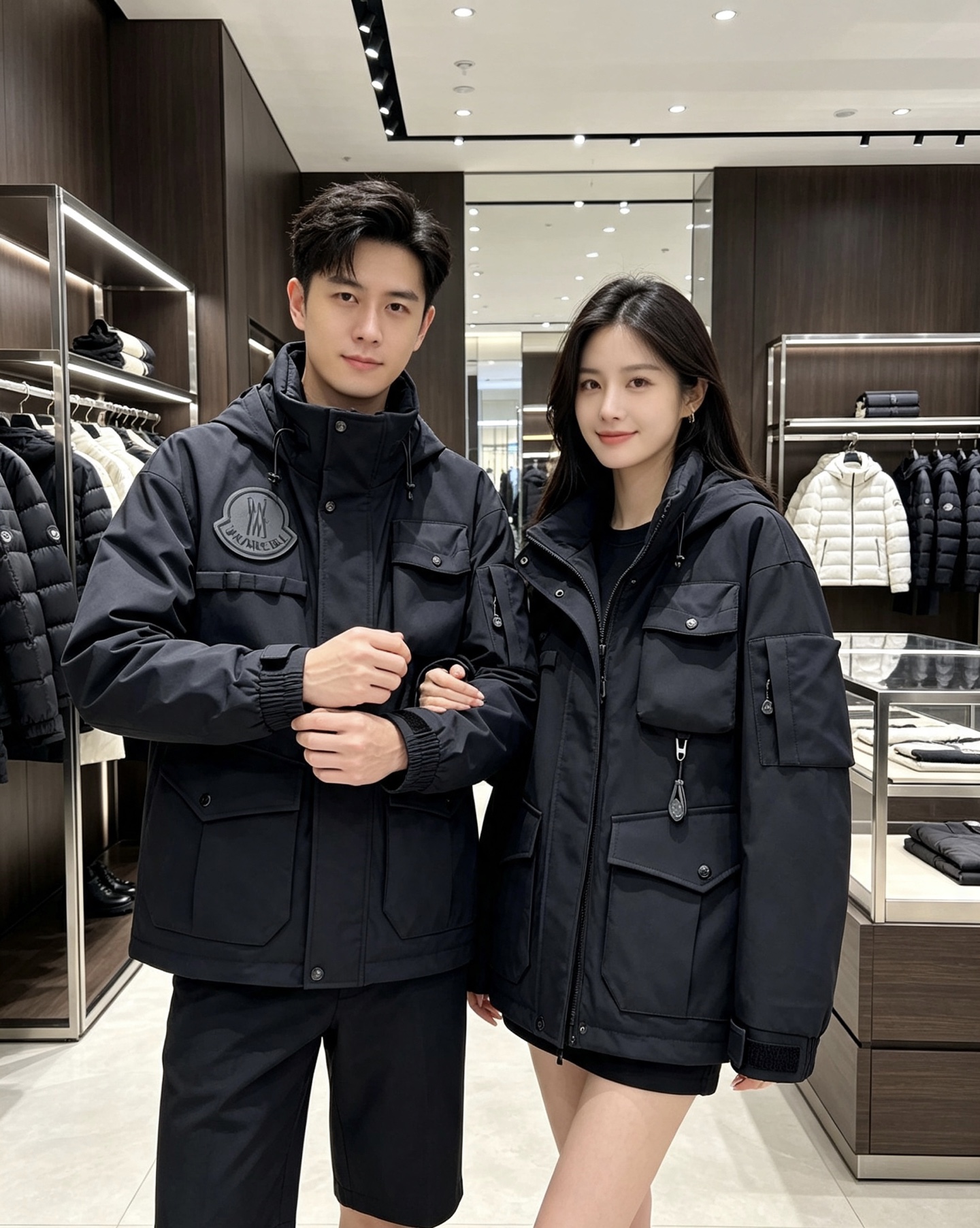Moncler 蒙口2026秋冬新款羽绒服 重磅防风工装面料，挺括有型不易褶皱 丰富立体多口袋，兼具美观与实用性 胸前标