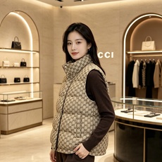 Gucci|古驰 2026秋冬新款立领羽绒马甲 甄选90新国标白鸭绒,蓬松防寒不臃肿 经典GG老花满印花面料,辨识度拉满 Gucci|古驰 2026秋冬新款立领羽绒马甲 甄选90新国标白鸭绒,蓬松防寒不臃肿 经典GG老花满印花面料,辨识度拉满