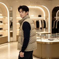 Gucci|古驰 2026秋冬新款立领羽绒马甲 甄选90新国标白鸭绒,蓬松防寒不臃肿 经典GG老花满印花面料,辨识度拉满 Gucci|古驰 2026秋冬新款立领羽绒马甲 甄选90新国标白鸭绒,蓬松防寒不臃肿 经典GG老花满印花面料,辨识度拉满