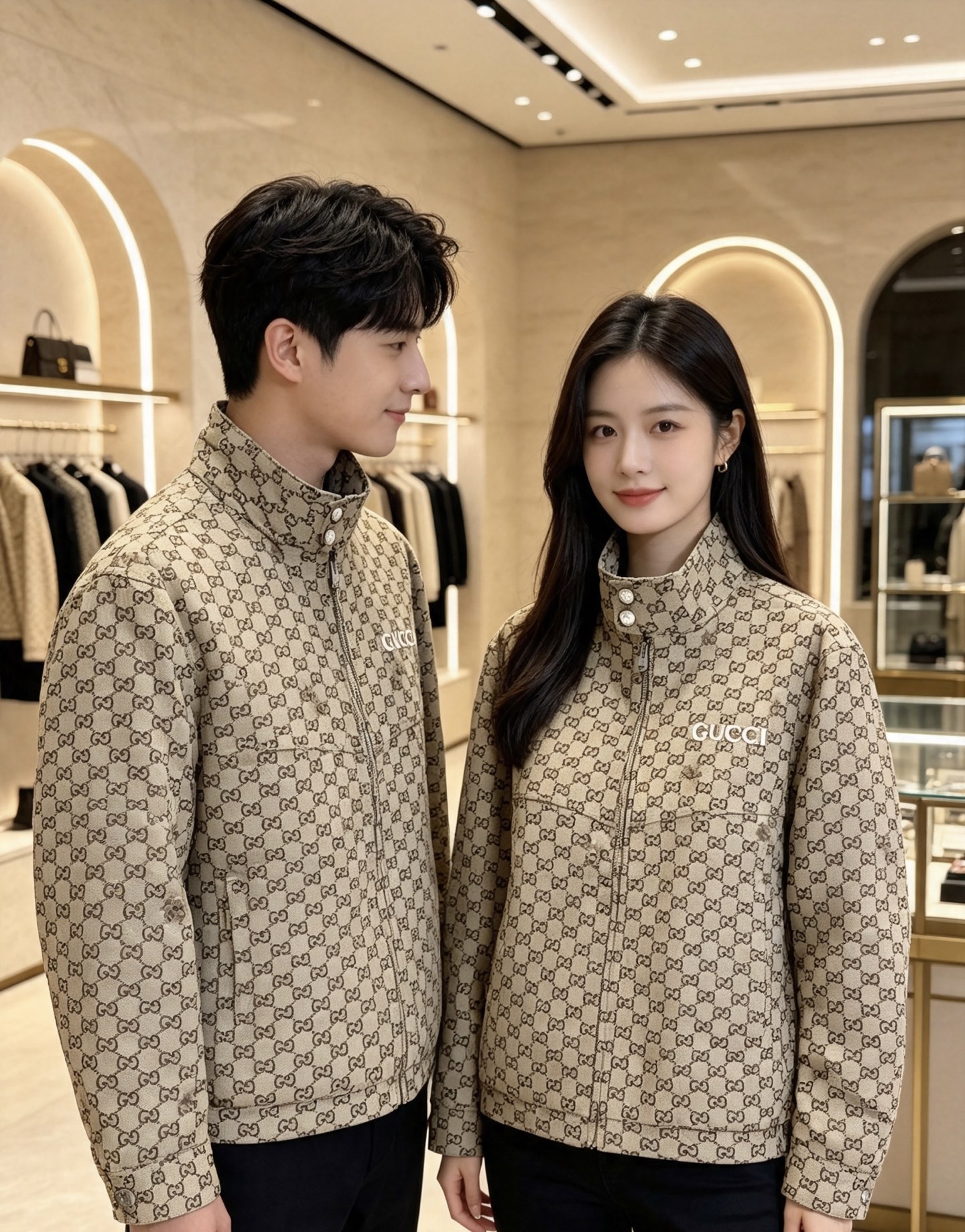 Gucci｜古驰 2026秋冬新款立领羽绒服 经典GG老花满印面料，胸前精致品牌刺绣 配套原版定制五金，做工细节到位 立