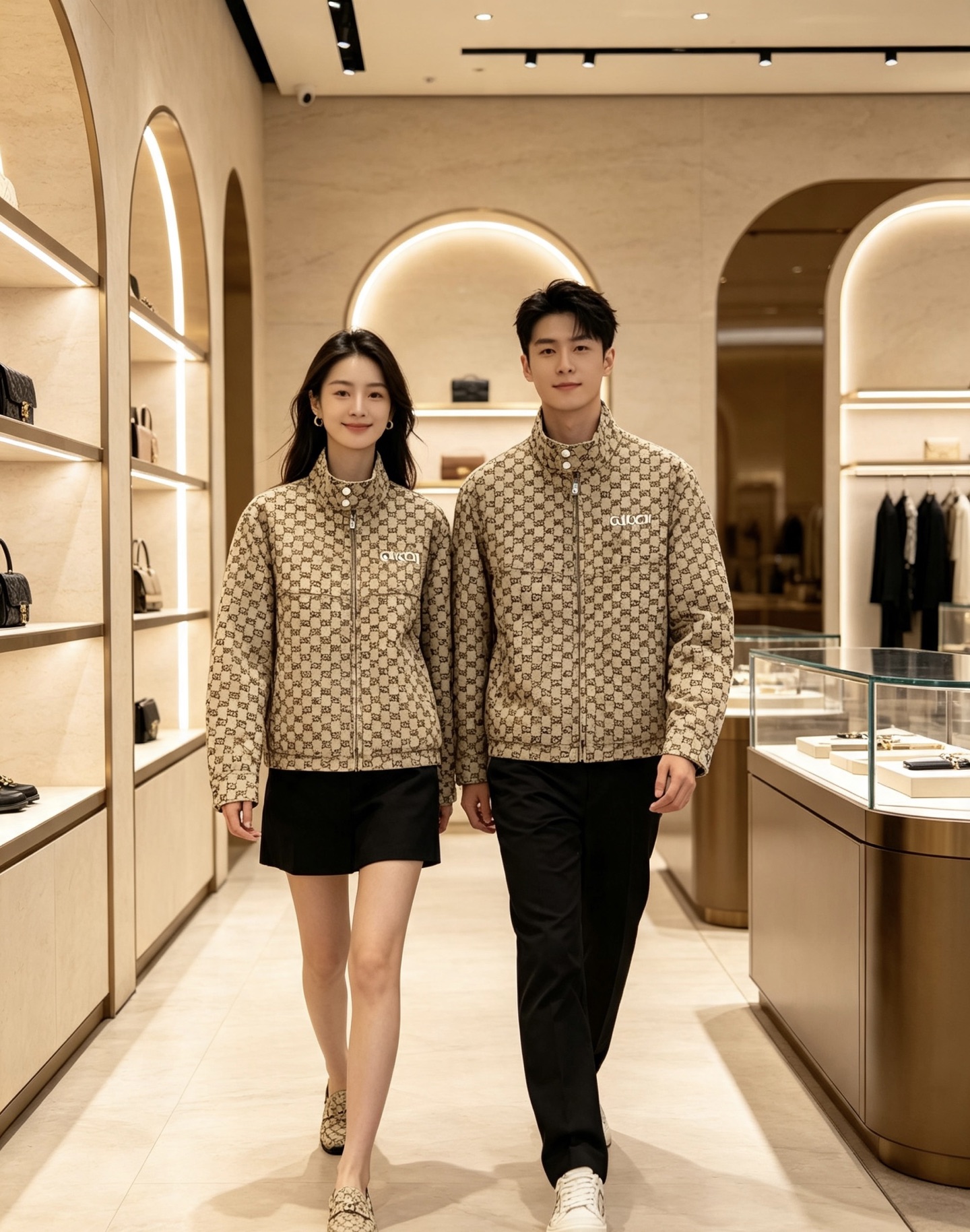 Gucci｜古驰 2026秋冬新款立领羽绒服 经典GG老花满印面料，胸前精致品牌刺绣 配套原版定制五金，做工细节到位 立