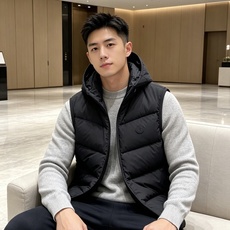 Moncler Valmasque蒙口男士可拆卸兜帽羽绒马甲.原版购入开发.特级鹅绒填充➕原厂替换面料➕原厂配套五金. Moncler Valmasque蒙口男士可拆卸兜帽羽绒马甲.原版购入开发.特级鹅绒填充➕原厂替换面料➕原厂配套五金.