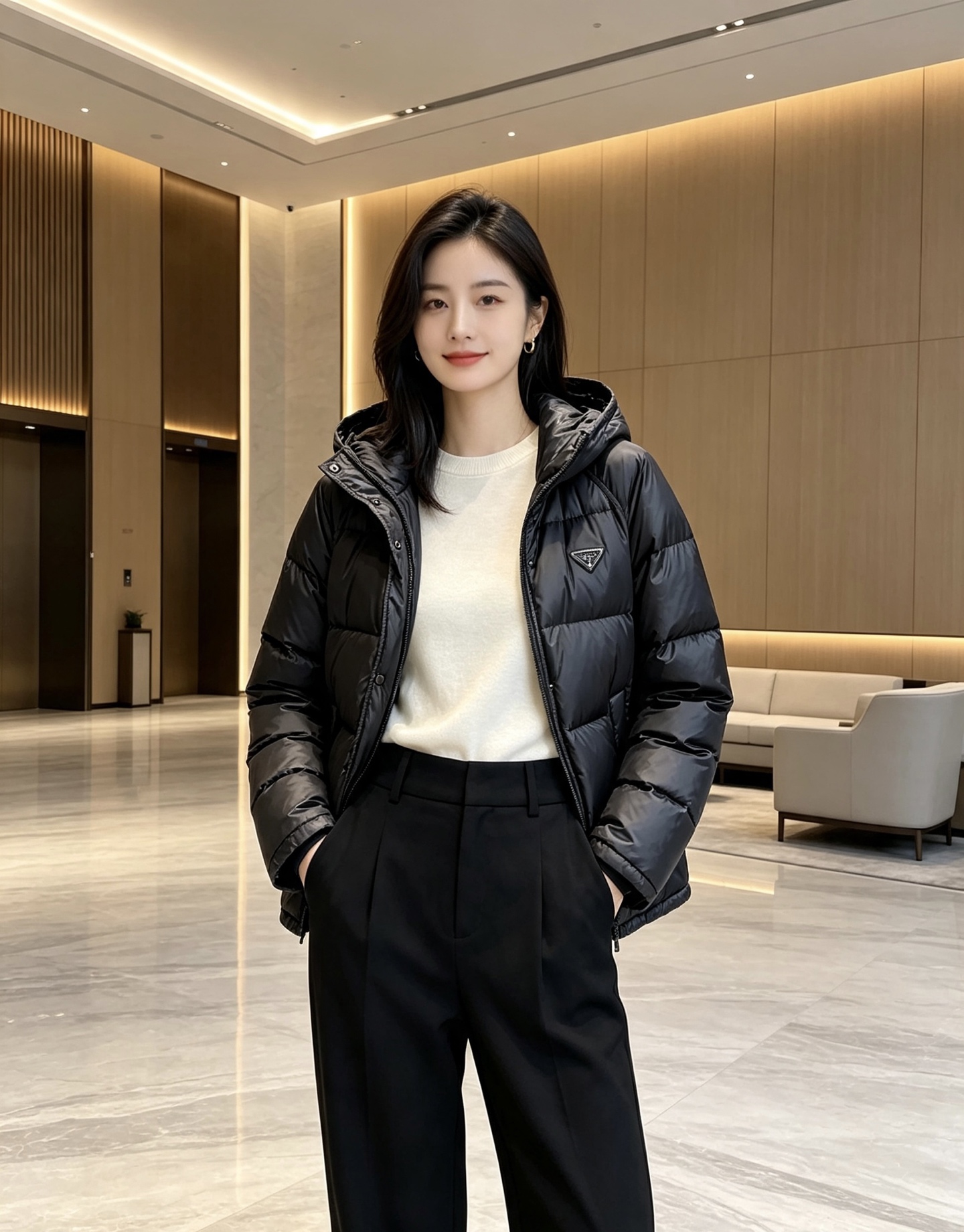 Prada&普拉达FW2026秋冬新款羽绒服。柜子在售款，一件难求。采用定制防风防雨面料，抗皱立挺有型，软糯亲肤，上身舒