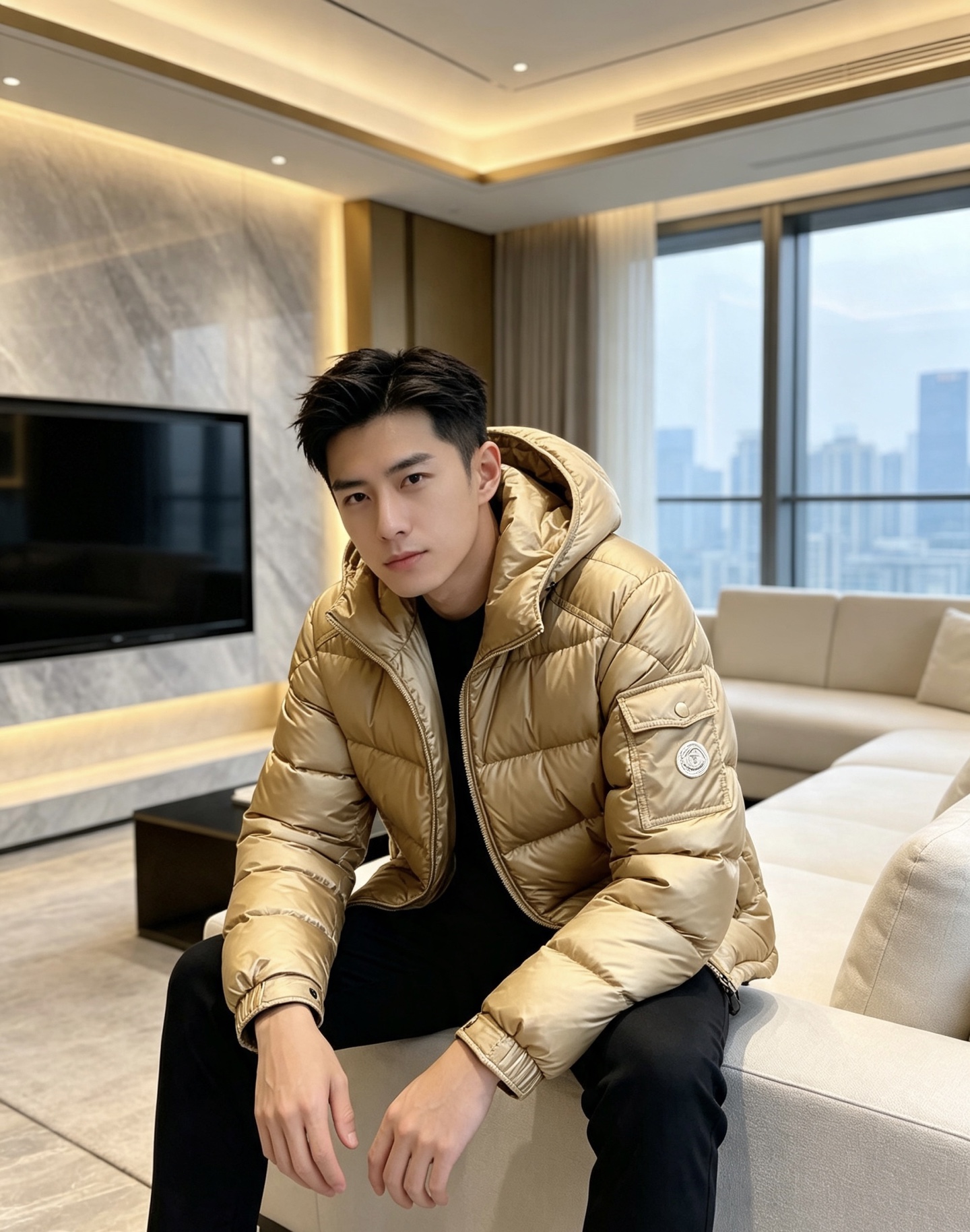 特级羽绒⬆️Moncler王牌经典,2026全新上市.Maya(全新科技尼龙)男士哑光短款羽绒夹克外套.限定卡其色. ⚠