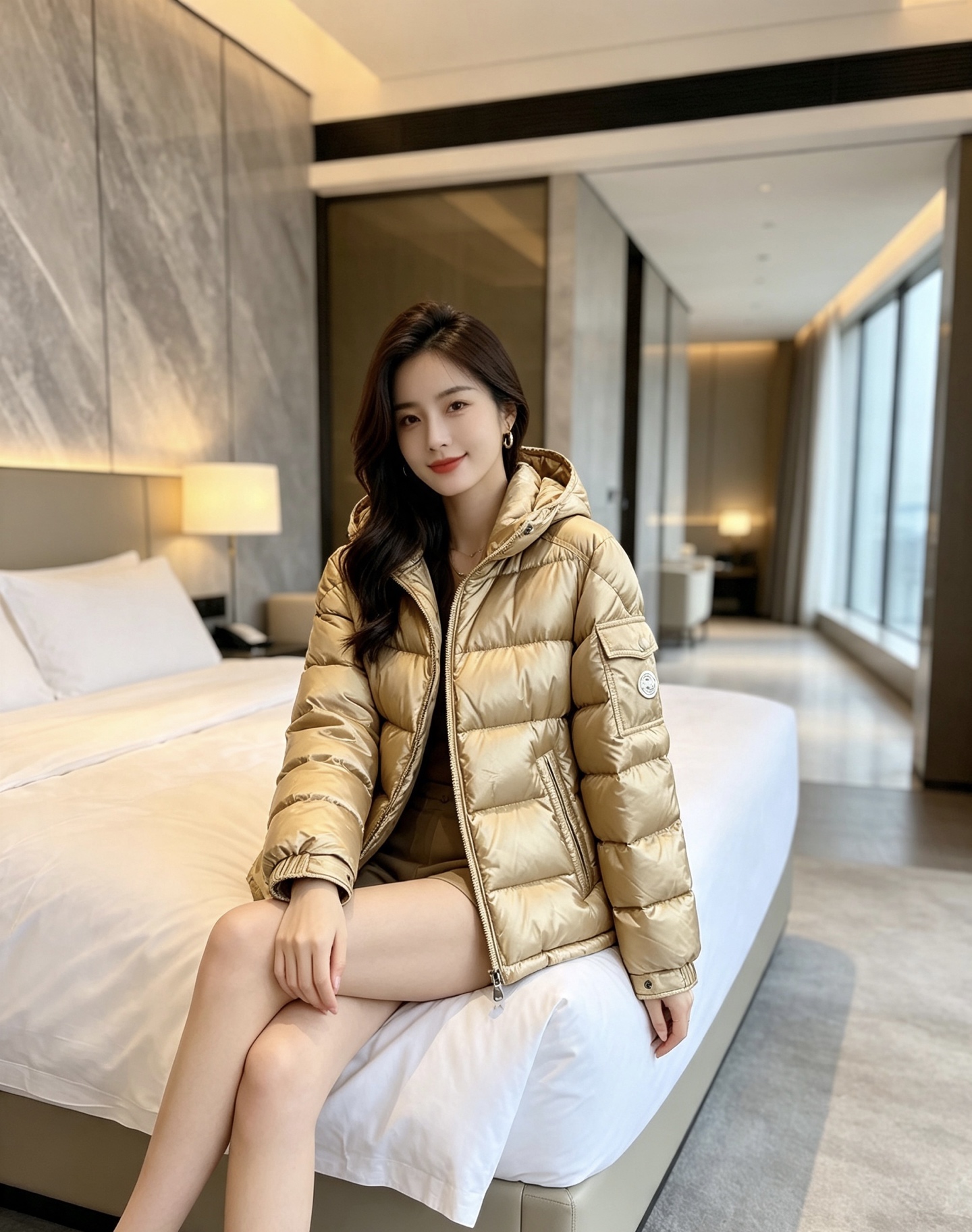 特级羽绒⬆️Moncler王牌经典,2026全新上市.Maya(全新科技尼龙)男士哑光短款羽绒夹克外套.限定卡其色. ⚠