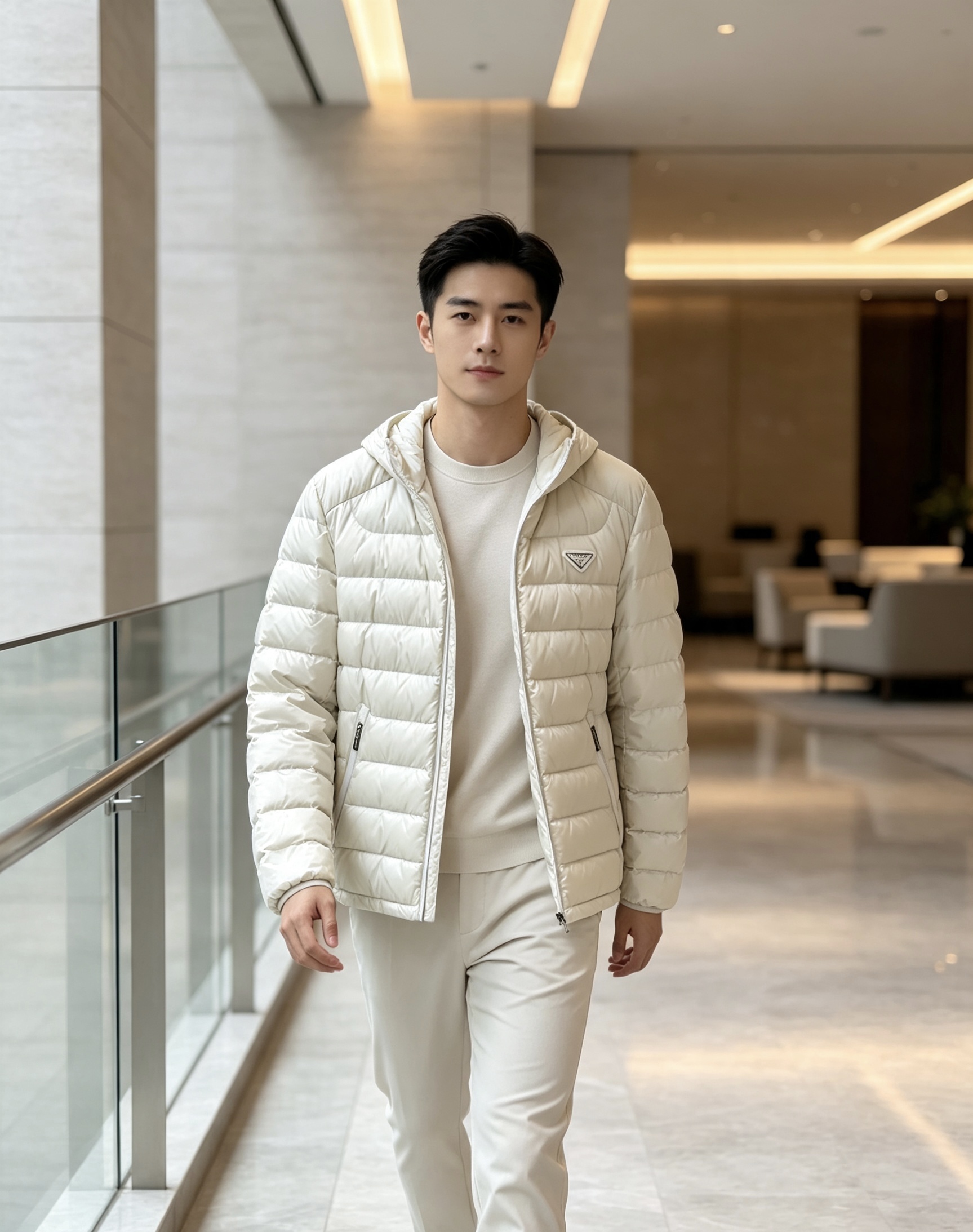 Prada 普拉达 2026秋冬新款三角标连帽轻薄羽绒,米白/酒红/藏蓝/黑四色男女同款。 横条分仓充绒,不跑绒不臃肿; Prada 普拉达 2026秋冬新款三角标连帽轻薄羽绒,米白/酒红/藏蓝/黑四色男女同款。 横条分仓充绒,不跑绒不臃肿;