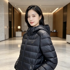 Prada 普拉达 2026秋冬新款三角标连帽轻薄羽绒,米白/酒红/藏蓝/黑四色男女同款。 横条分仓充绒,不跑绒不臃肿; Prada 普拉达 2026秋冬新款三角标连帽轻薄羽绒,米白/酒红/藏蓝/黑四色男女同款。 横条分仓充绒,不跑绒不臃肿;