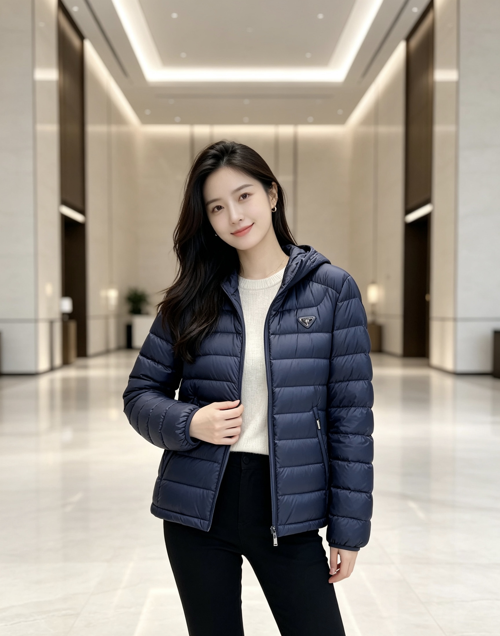 Prada 普拉达 2026秋冬新款三角标连帽轻薄羽绒,米白/酒红/藏蓝/黑四色男女同款。 横条分仓充绒,不跑绒不臃肿; Prada 普拉达 2026秋冬新款三角标连帽轻薄羽绒,米白/酒红/藏蓝/黑四色男女同款。 横条分仓充绒,不跑绒不臃肿;