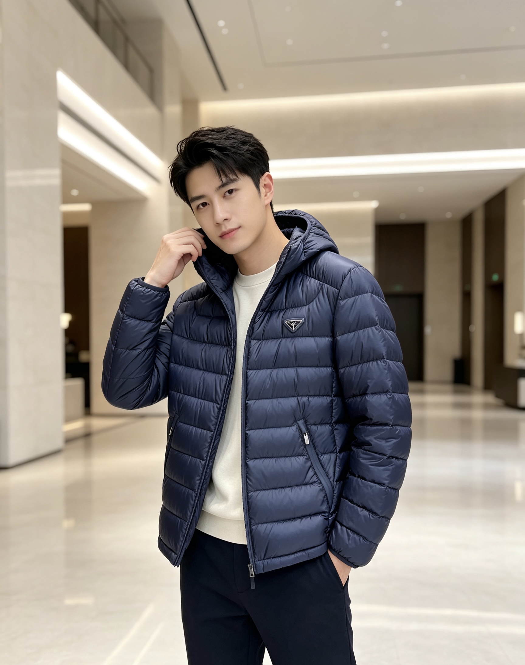 Prada 普拉达 2026秋冬新款三角标连帽轻薄羽绒,米白/酒红/藏蓝/黑四色男女同款。 横条分仓充绒,不跑绒不臃肿; Prada 普拉达 2026秋冬新款三角标连帽轻薄羽绒,米白/酒红/藏蓝/黑四色男女同款。 横条分仓充绒,不跑绒不臃肿;
