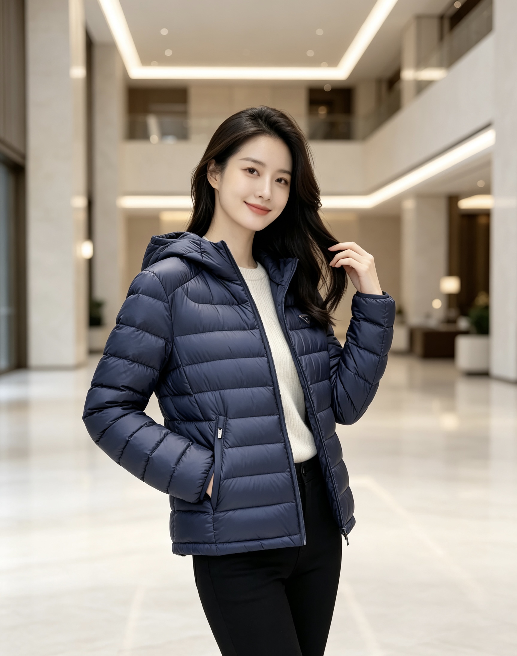 Prada 普拉达 2026秋冬新款三角标连帽轻薄羽绒,米白/酒红/藏蓝/黑四色男女同款。 横条分仓充绒,不跑绒不臃肿; Prada 普拉达 2026秋冬新款三角标连帽轻薄羽绒,米白/酒红/藏蓝/黑四色男女同款。 横条分仓充绒,不跑绒不臃肿;