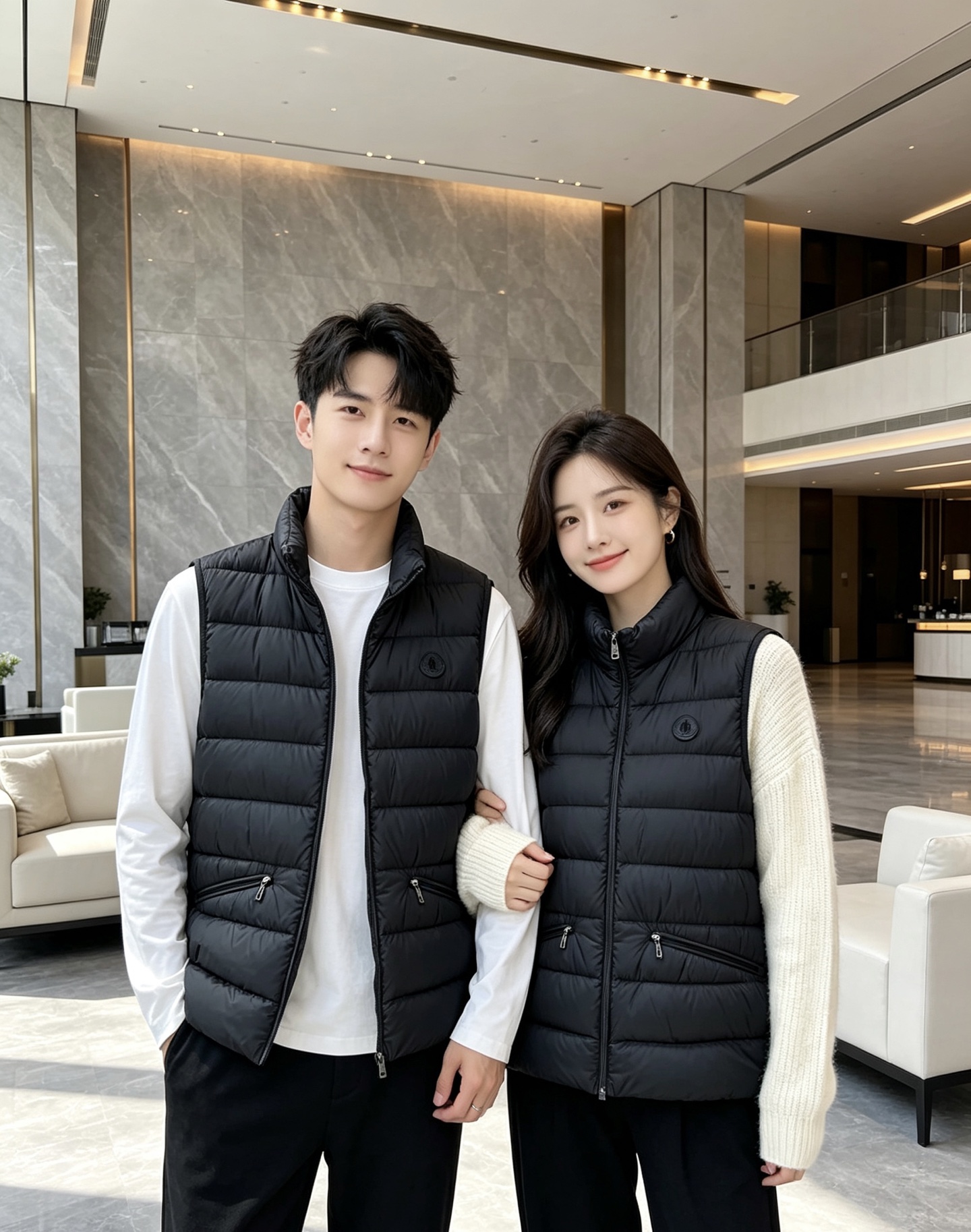 Moncler 蒙口 2026秋冬立领轻薄羽绒马甲,米白/棕/藏蓝三色 男女同款。 横格分仓充绒,轻便不跑绒;胸口经典圆 Moncler 蒙口 2026秋冬立领轻薄羽绒马甲,米白/棕/藏蓝三色 男女同款。 横格分仓充绒,轻便不跑绒;胸口经典圆