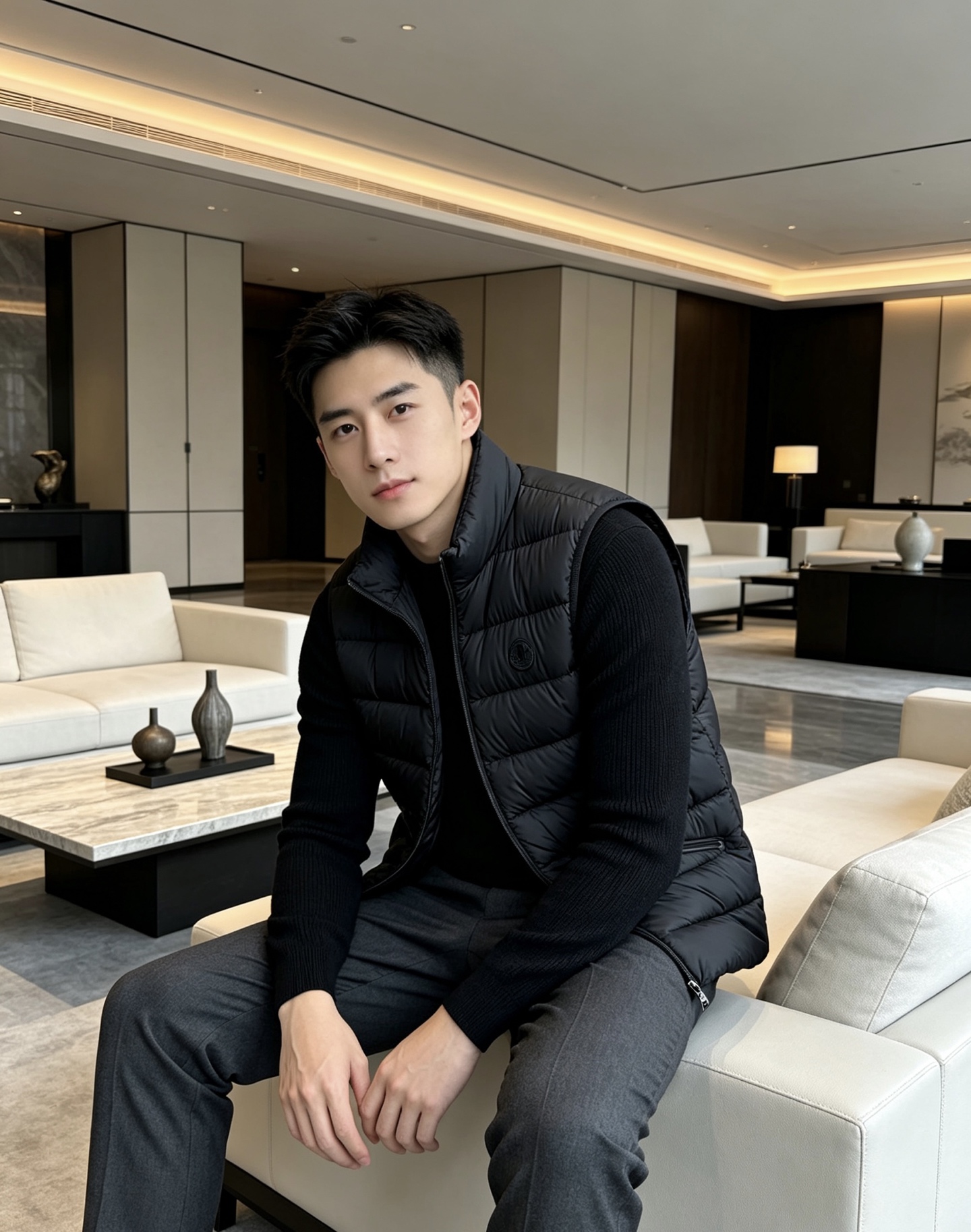 Moncler 蒙口 2026秋冬立领轻薄羽绒马甲,米白/棕/藏蓝三色 男女同款。 横格分仓充绒,轻便不跑绒;胸口经典圆 Moncler 蒙口 2026秋冬立领轻薄羽绒马甲,米白/棕/藏蓝三色 男女同款。 横格分仓充绒,轻便不跑绒;胸口经典圆