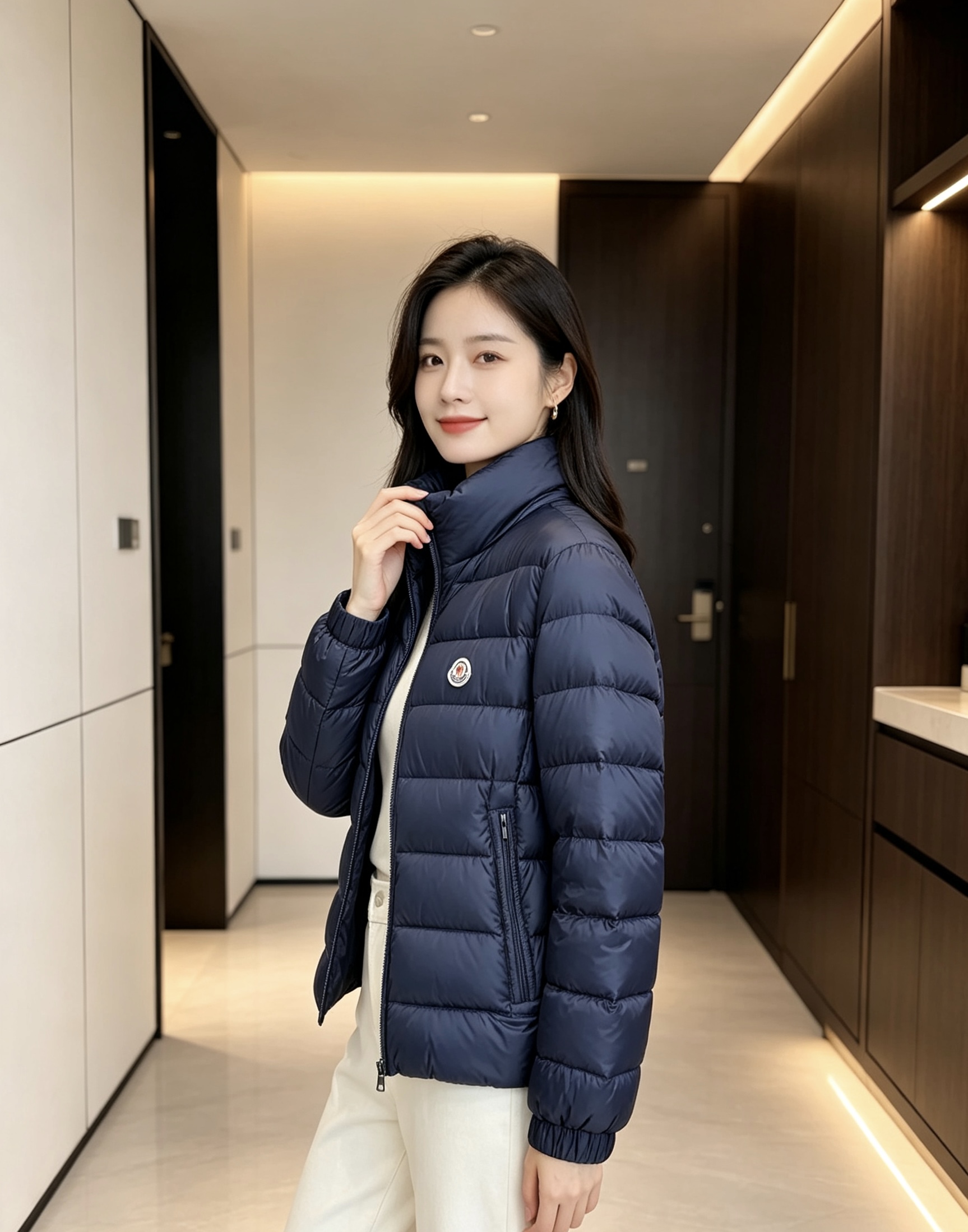 Moncler 蒙口 2026秋冬新款｜男士立领轻薄羽绒服上新 蒙口经典横条轻羽绒，藏青/黑双色齐发 极简立领防风设计，