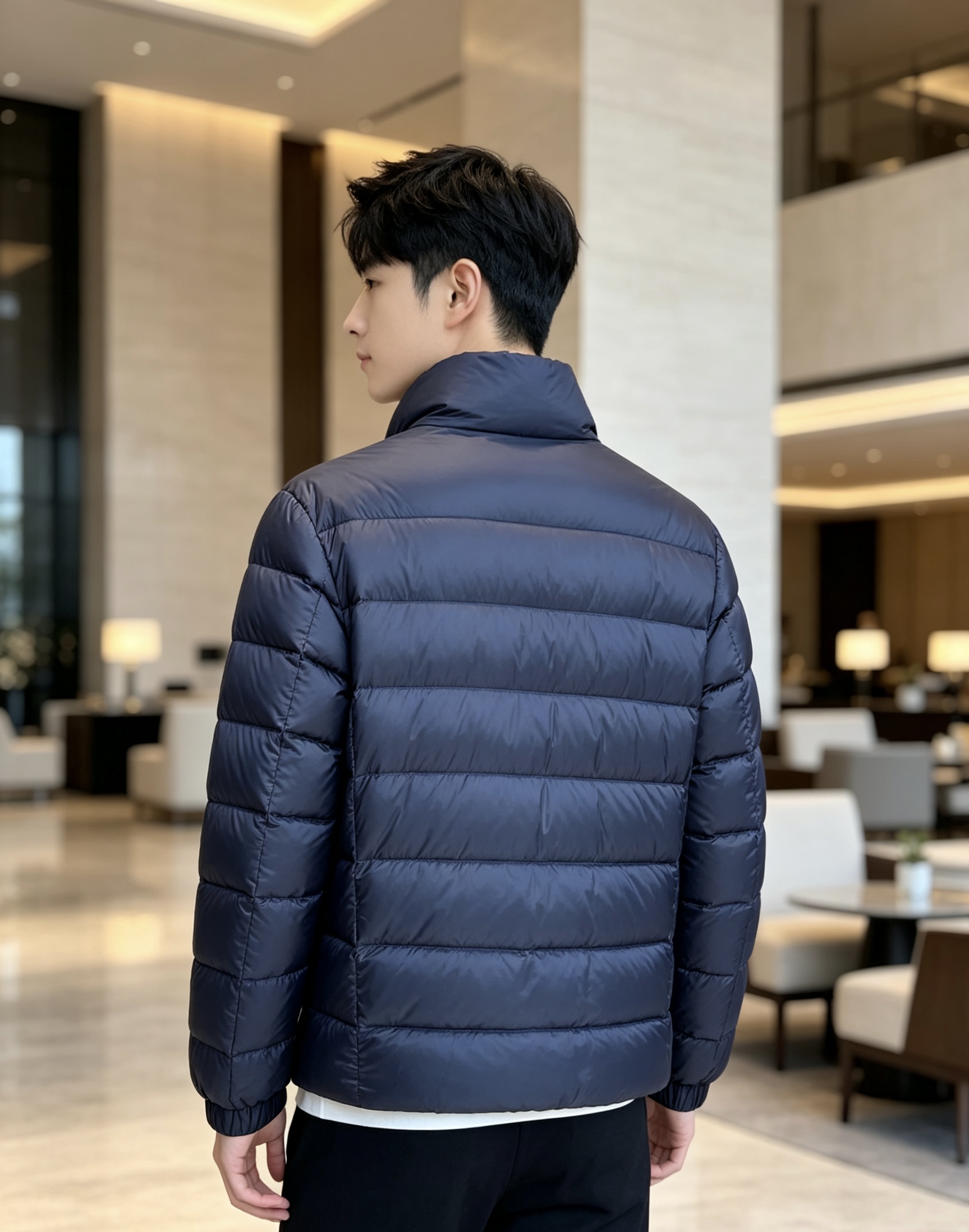 Moncler 蒙口 2026秋冬新款｜男士立领轻薄羽绒服上新 蒙口经典横条轻羽绒，藏青/黑双色齐发 极简立领防风设计，