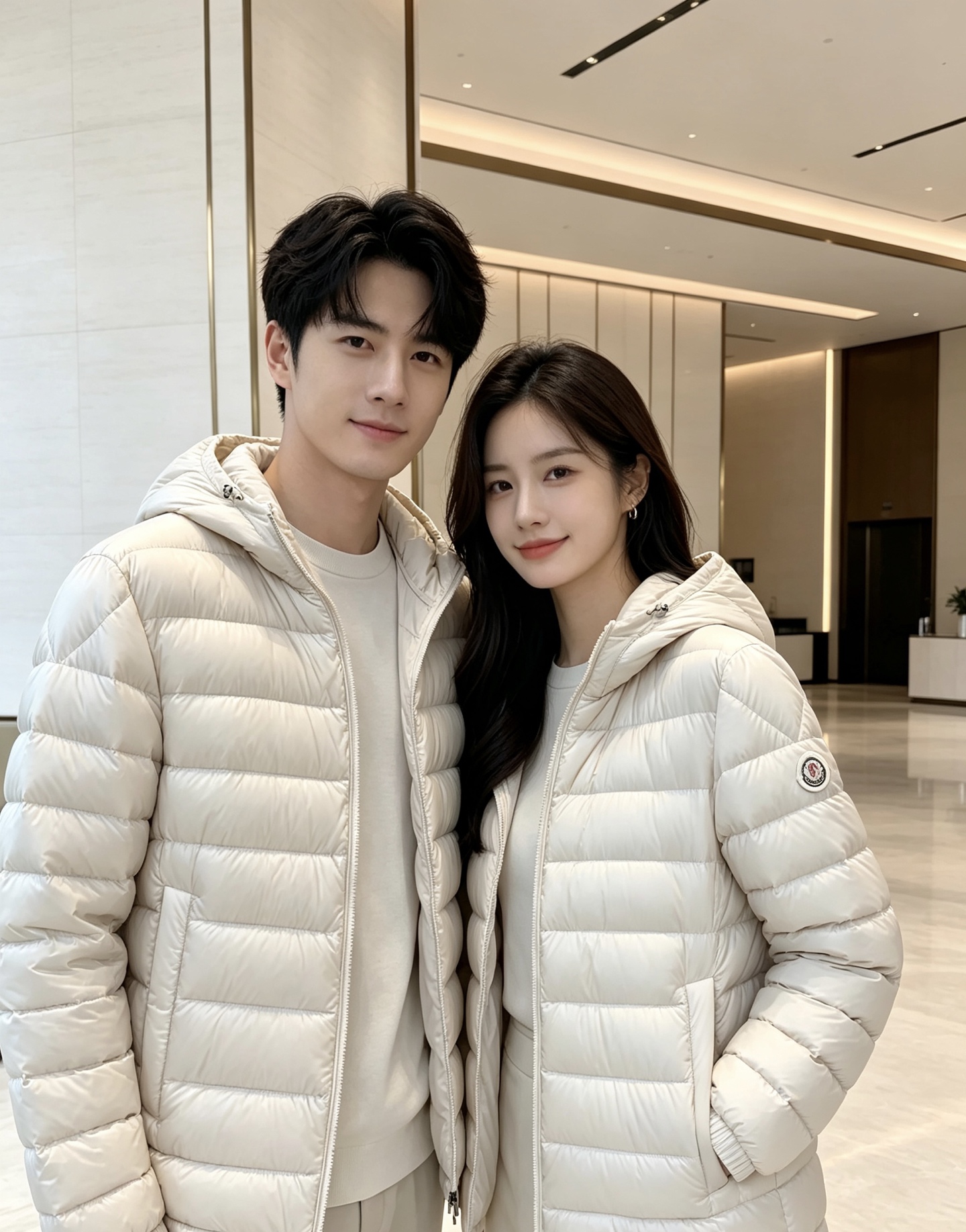 Moncler 蒙口 2026秋冬新款｜连帽轻薄横条羽绒上新 米白/藏青双色 男女都能驾驭 可调节抽绳连帽，大风天护住头