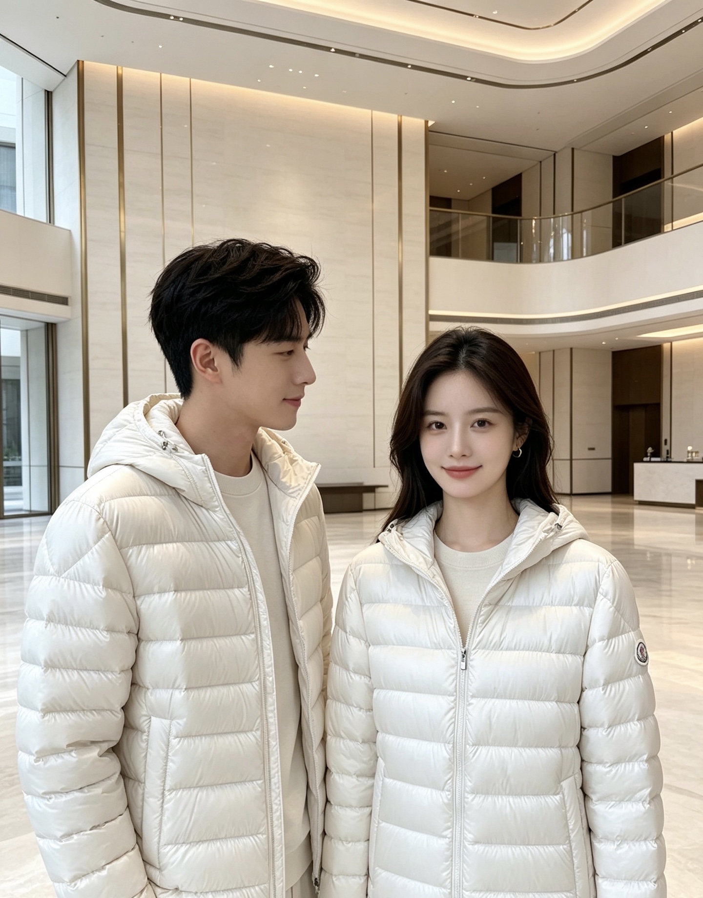 Moncler 蒙口 2026秋冬新款｜连帽轻薄横条羽绒上新 米白/藏青双色 男女都能驾驭 可调节抽绳连帽，大风天护住头