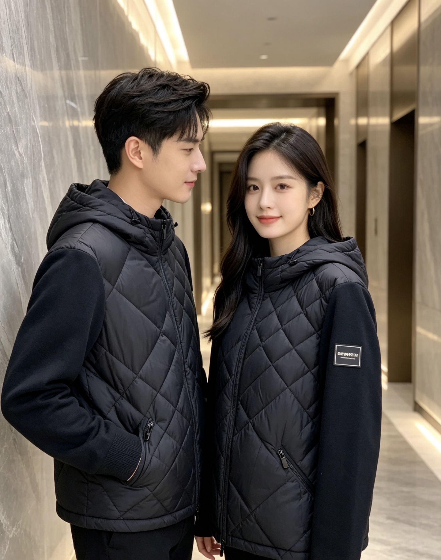 Burberry 巴宝莉 2026秋冬轻熟风菱格连帽羽绒服，菱形分格充绒，上身轻盈蓬松不压身；衣身羽绒面料搭配针织拼接衣