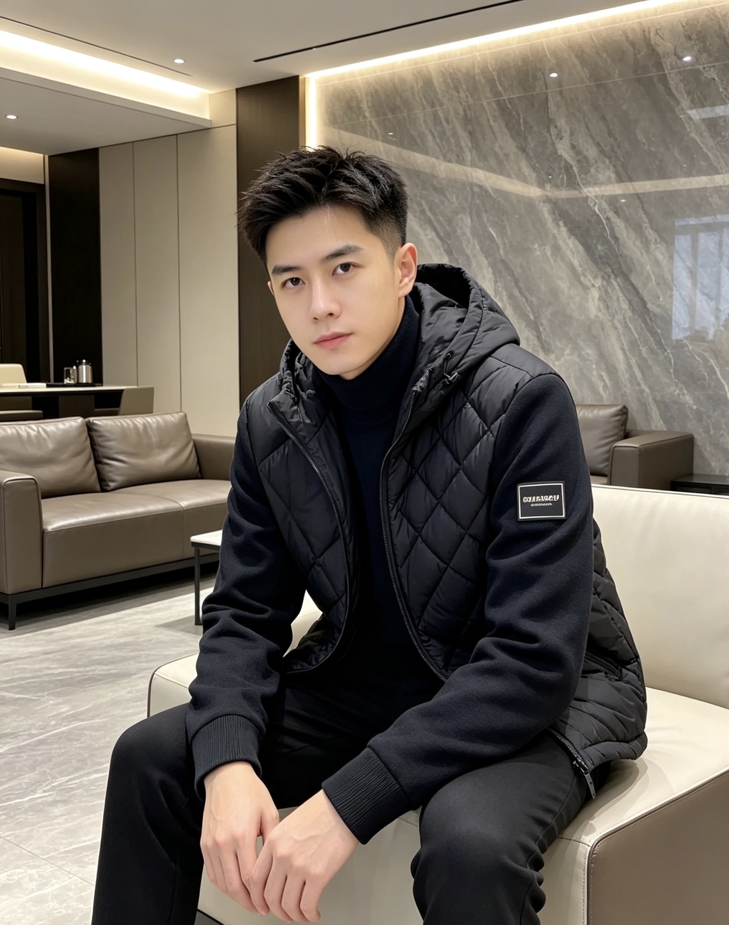 Burberry 巴宝莉 2026秋冬轻熟风菱格连帽羽绒服，菱形分格充绒，上身轻盈蓬松不压身；衣身羽绒面料搭配针织拼接衣