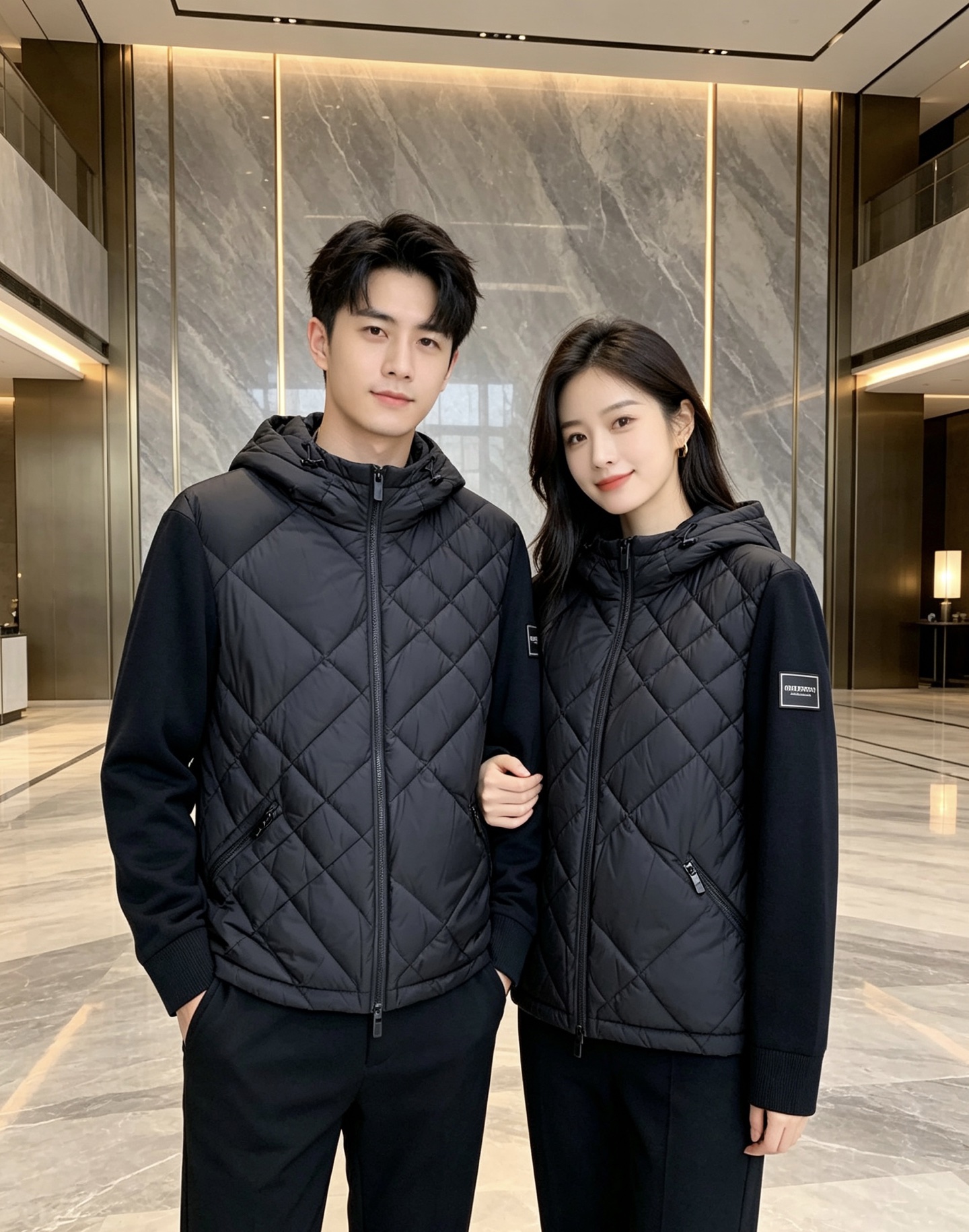 Burberry 巴宝莉 2026秋冬轻熟风菱格连帽羽绒服，菱形分格充绒，上身轻盈蓬松不压身；衣身羽绒面料搭配针织拼接衣