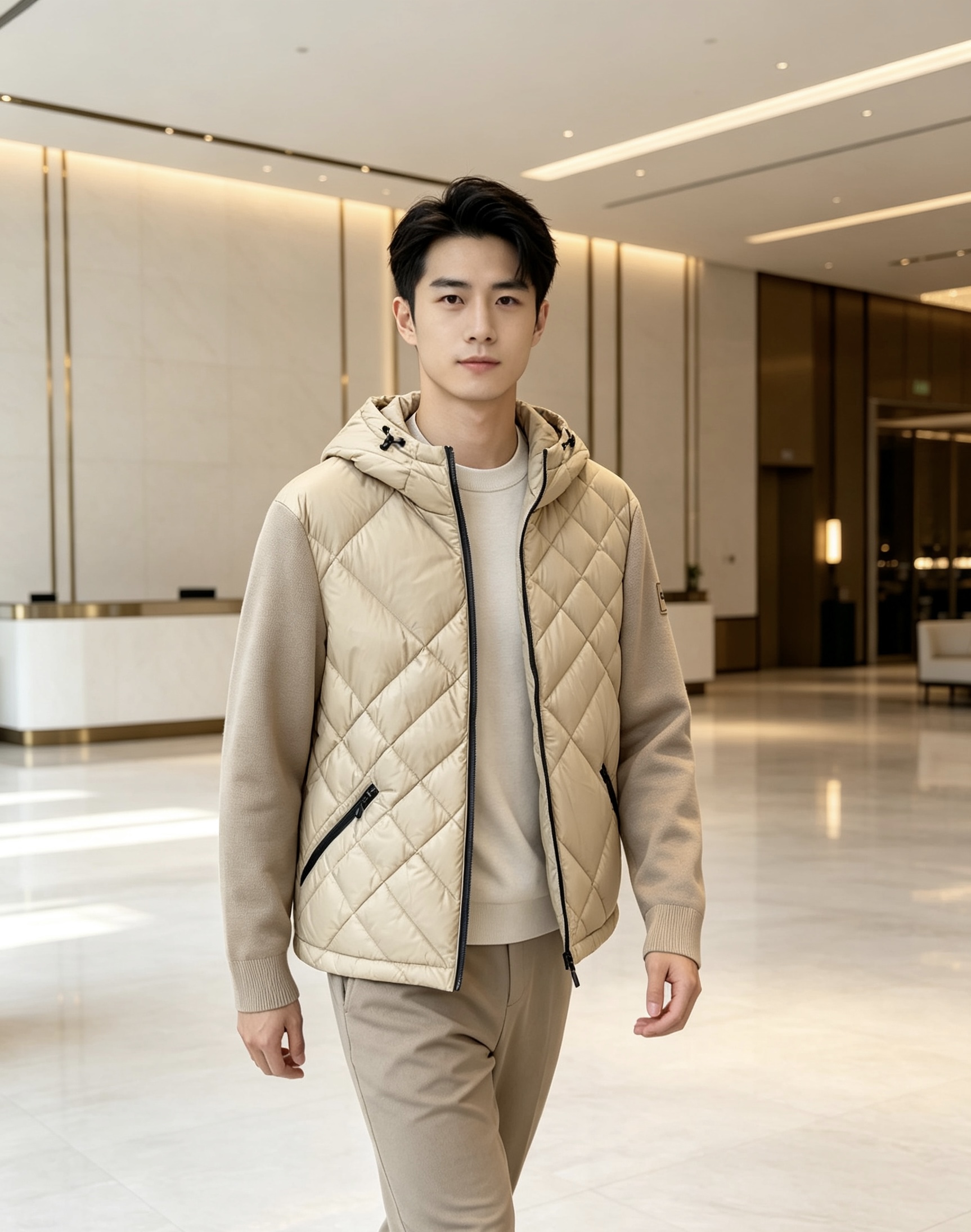 Burberry 巴宝莉 2026秋冬轻熟风菱格连帽羽绒服,菱形分格充绒,上身轻盈蓬松不压身;衣身羽绒面料搭配针织拼接衣 Burberry 巴宝莉 2026秋冬轻熟风菱格连帽羽绒服,菱形分格充绒,上身轻盈蓬松不压身;衣身羽绒面料搭配针织拼接衣