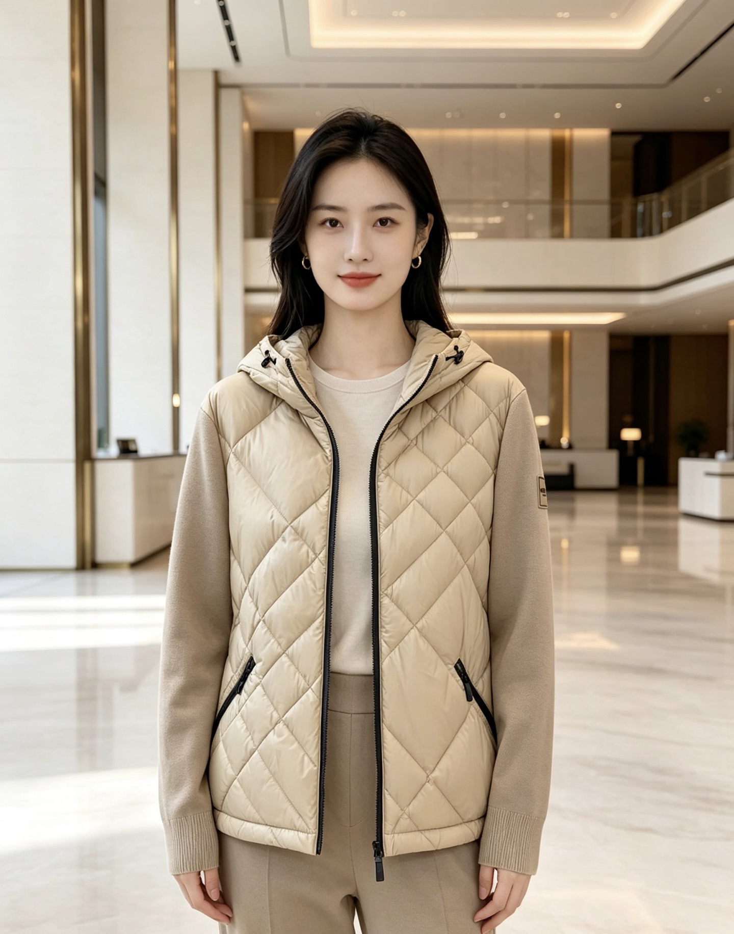 Burberry 巴宝莉 2026秋冬轻熟风菱格连帽羽绒服,菱形分格充绒,上身轻盈蓬松不压身;衣身羽绒面料搭配针织拼接衣 Burberry 巴宝莉 2026秋冬轻熟风菱格连帽羽绒服,菱形分格充绒,上身轻盈蓬松不压身;衣身羽绒面料搭配针织拼接衣