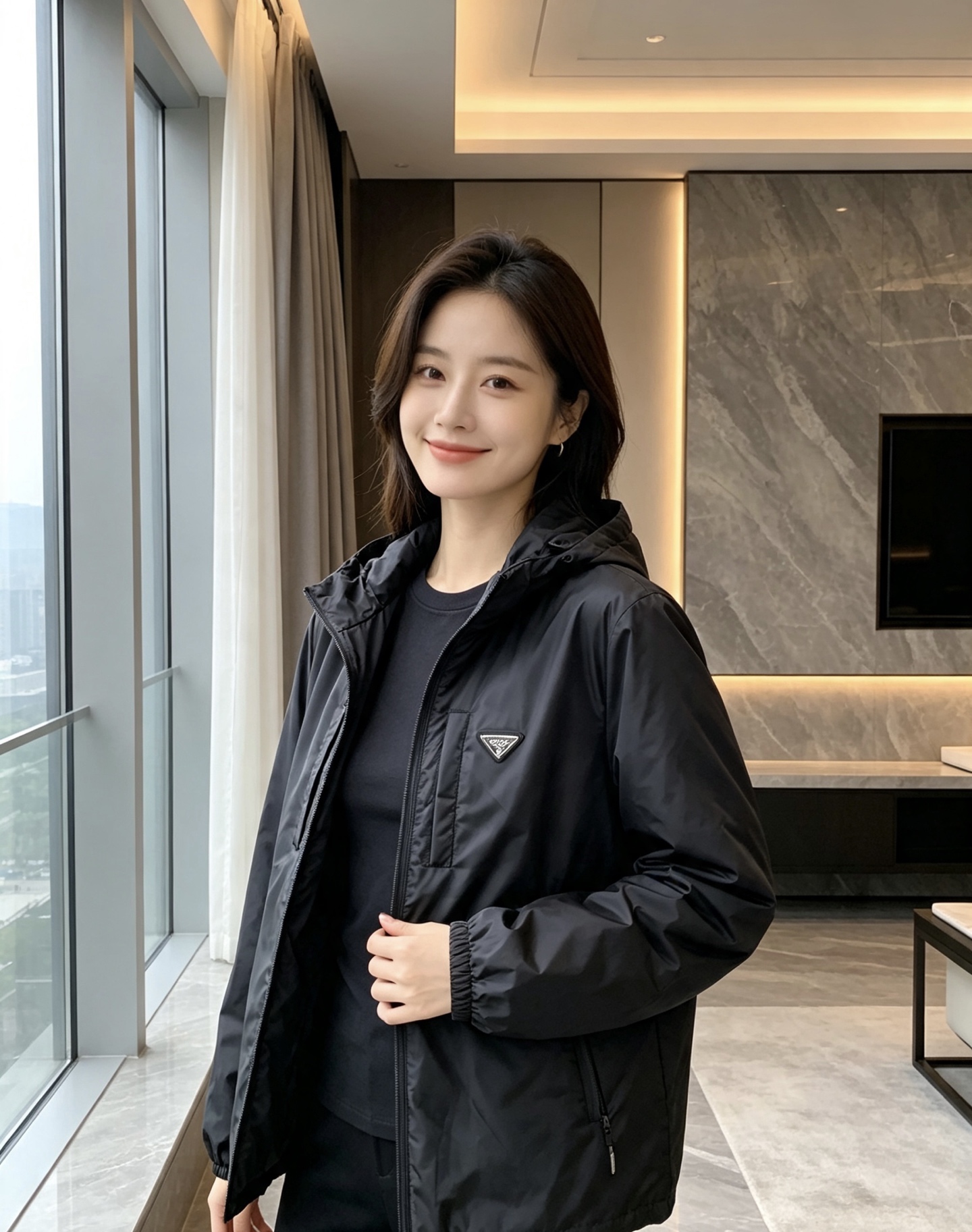 Prada 普拉达 2026秋冬新款连帽轻薄羽绒服,90白鸭绒填充,轻便柔和不压身 防水防风顺滑面料,经典三角标简约大气 Prada 普拉达 2026秋冬新款连帽轻薄羽绒服,90白鸭绒填充,轻便柔和不压身 防水防风顺滑面料,经典三角标简约大气