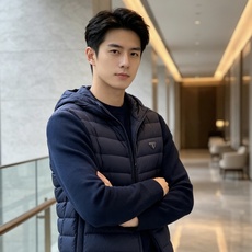 Prada 普拉达 2026秋冬新款拼接连帽轻薄羽绒服 前片竖条充棉分区锁温,侧边搭配弹力针织袖,上身完全不臃肿 胸口经 Prada 普拉达 2026秋冬新款拼接连帽轻薄羽绒服 前片竖条充棉分区锁温,侧边搭配弹力针织袖,上身完全不臃肿 胸口经