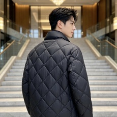Prada 普拉达 2026秋冬轻奢菱格立领羽绒外套 菱形分格锁绒工艺,轻薄零负重,上身不显臃肿 立领防风设计,金属拉链 Prada 普拉达 2026秋冬轻奢菱格立领羽绒外套 菱形分格锁绒工艺,轻薄零负重,上身不显臃肿 立领防风设计,金属拉链
