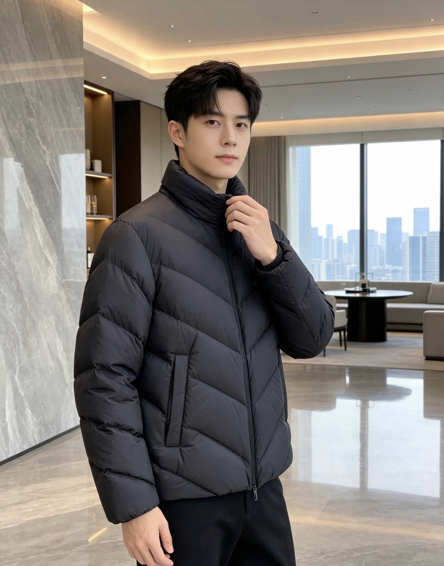 Moncler 蒙口 2026秋冬V型衍缝立领轻量羽绒服 定制斜向V型充绒分格,定型不跑绒,线条显瘦利落 高领防风立领设 Moncler 蒙口 2026秋冬V型衍缝立领轻量羽绒服 定制斜向V型充绒分格,定型不跑绒,线条显瘦利落 高领防风立领设