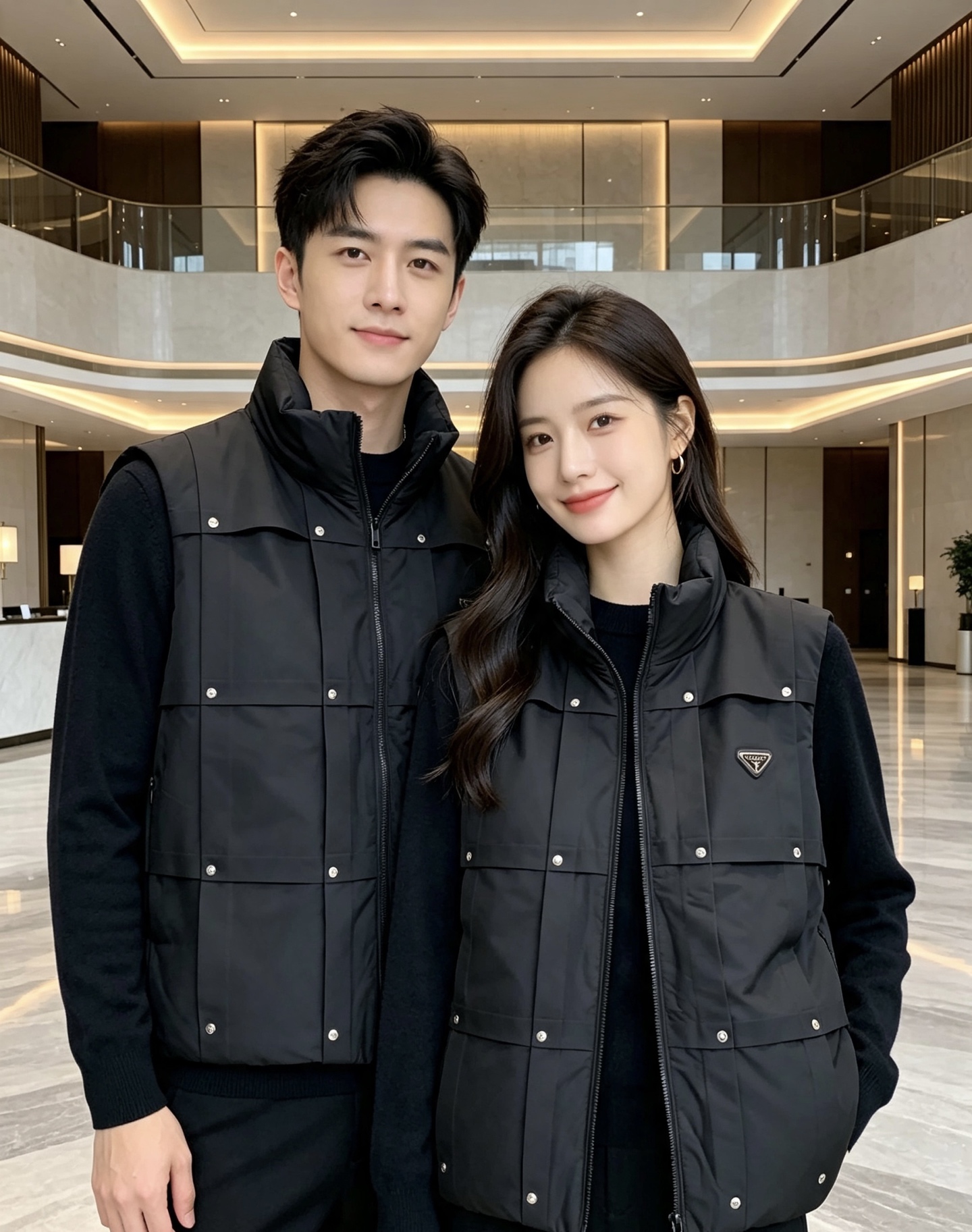 Prada 普拉达 2026秋冬新款立领羽绒马甲男士款 纯黑色高密防风面料,方格分段充绒,金属铆钉装饰分格,造型立体感十 Prada 普拉达 2026秋冬新款立领羽绒马甲男士款 纯黑色高密防风面料,方格分段充绒,金属铆钉装饰分格,造型立体感十