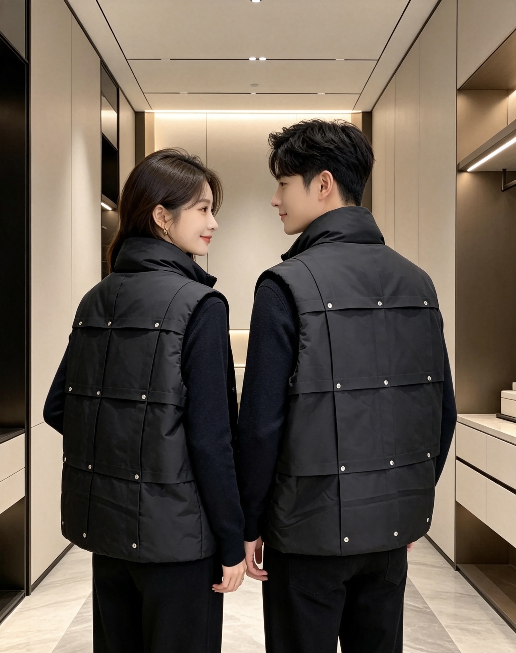 Prada 普拉达 2026秋冬新款立领羽绒马甲男士款 纯黑色高密防风面料,方格分段充绒,金属铆钉装饰分格,造型立体感十 Prada 普拉达 2026秋冬新款立领羽绒马甲男士款 纯黑色高密防风面料,方格分段充绒,金属铆钉装饰分格,造型立体感十