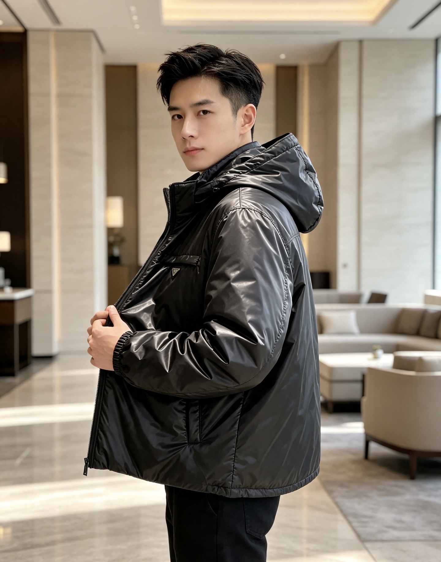 Prada 普拉达 2026秋冬新款|Prada梅西同款轻薄连帽羽绒✨ 95高纯度白鸭绒填充,轻便无臃肿感 三防再生尼龙 Prada 普拉达 2026秋冬新款|Prada梅西同款轻薄连帽羽绒✨ 95高纯度白鸭绒填充,轻便无臃肿感 三防再生尼龙