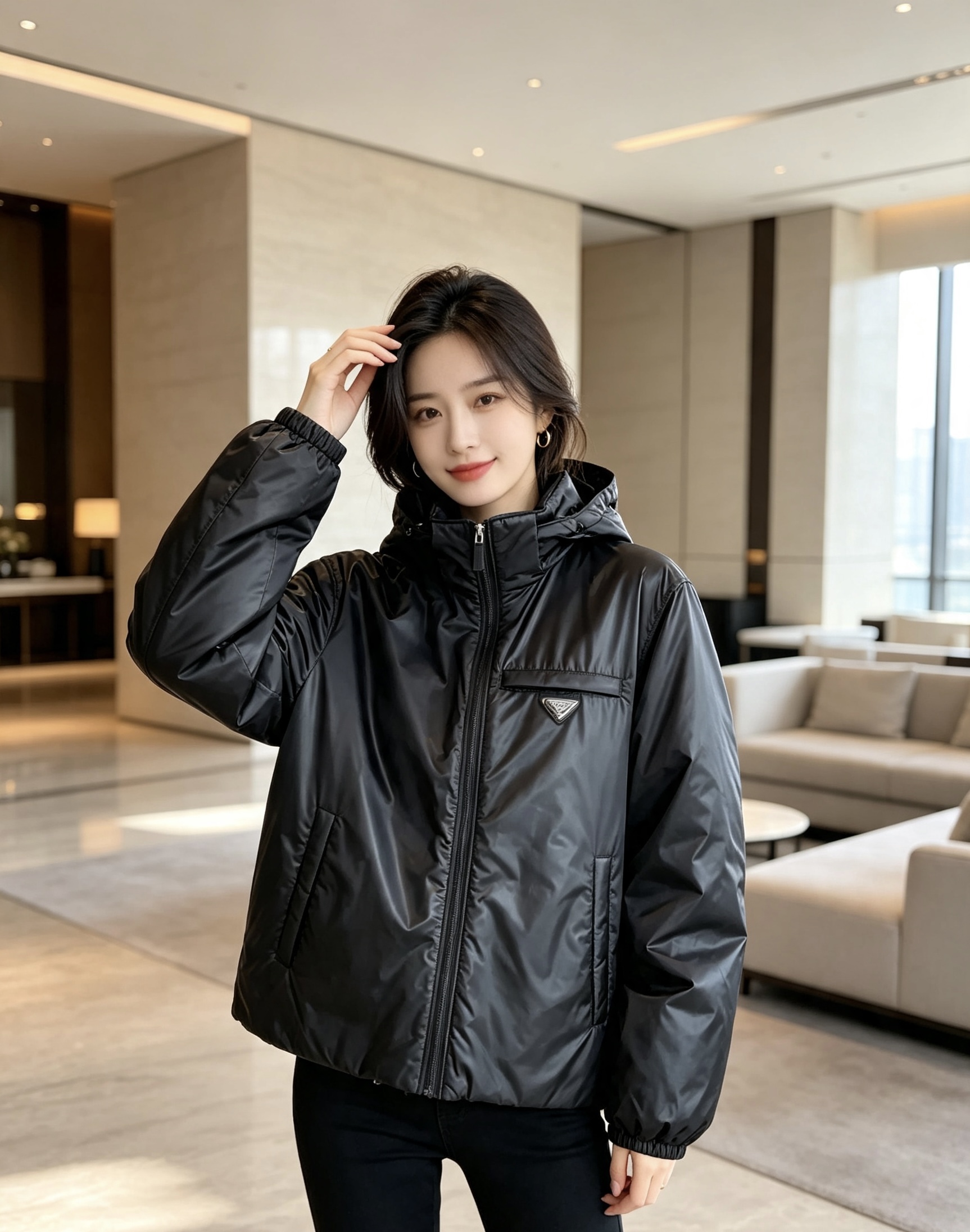 Prada 普拉达 2026秋冬新款|Prada梅西同款轻薄连帽羽绒✨ 95高纯度白鸭绒填充,轻便无臃肿感 三防再生尼龙 Prada 普拉达 2026秋冬新款|Prada梅西同款轻薄连帽羽绒✨ 95高纯度白鸭绒填充,轻便无臃肿感 三防再生尼龙