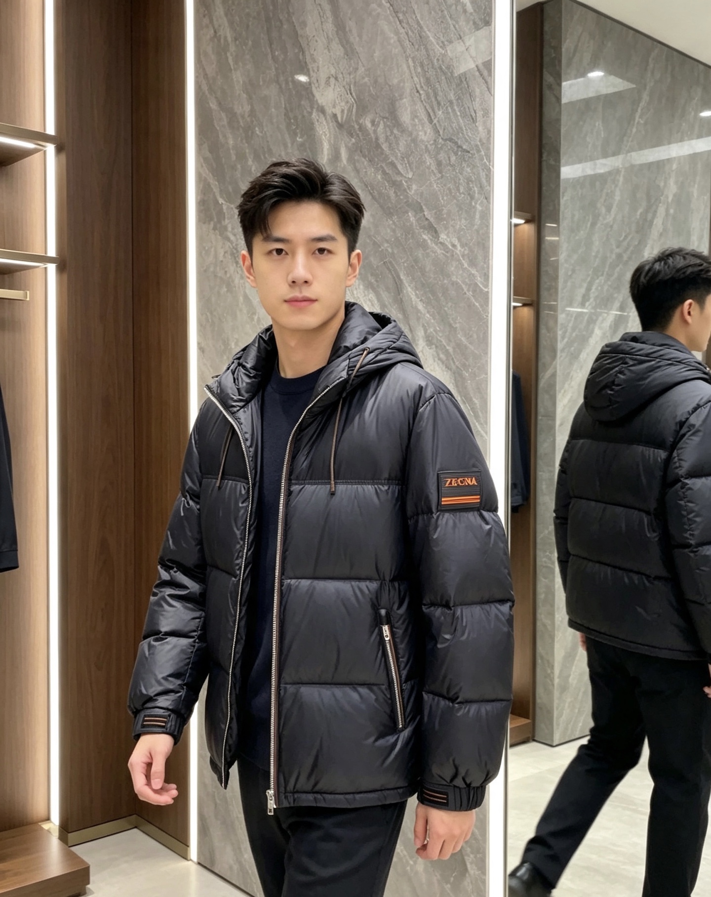 Zegna 杰尼亚 2026秋冬新款连帽羽绒服，甄选90新国标白鸭绒填充，绒朵饱满，御寒锁温。全套原版五金辅料，拉链、抽