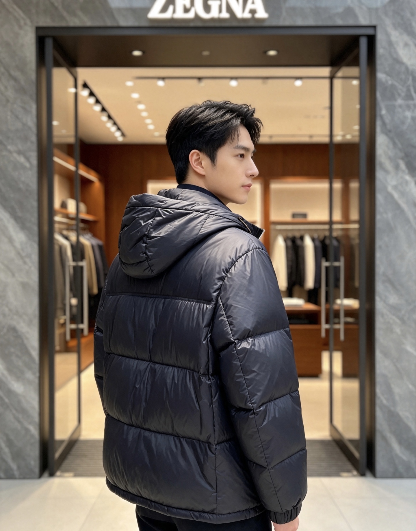 Zegna 杰尼亚 2026秋冬新款连帽羽绒服，甄选90新国标白鸭绒填充，绒朵饱满，御寒锁温。全套原版五金辅料，拉链、抽