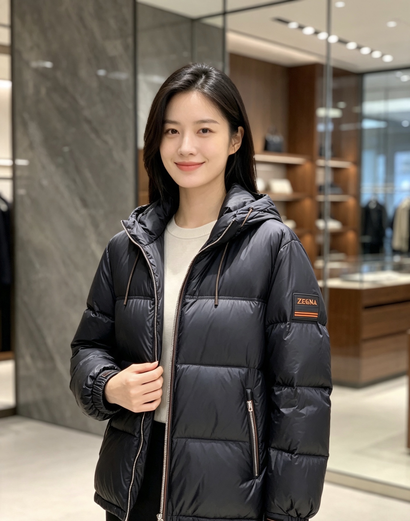 Zegna 杰尼亚 2026秋冬新款连帽羽绒服，甄选90新国标白鸭绒填充，绒朵饱满，御寒锁温。全套原版五金辅料，拉链、抽
