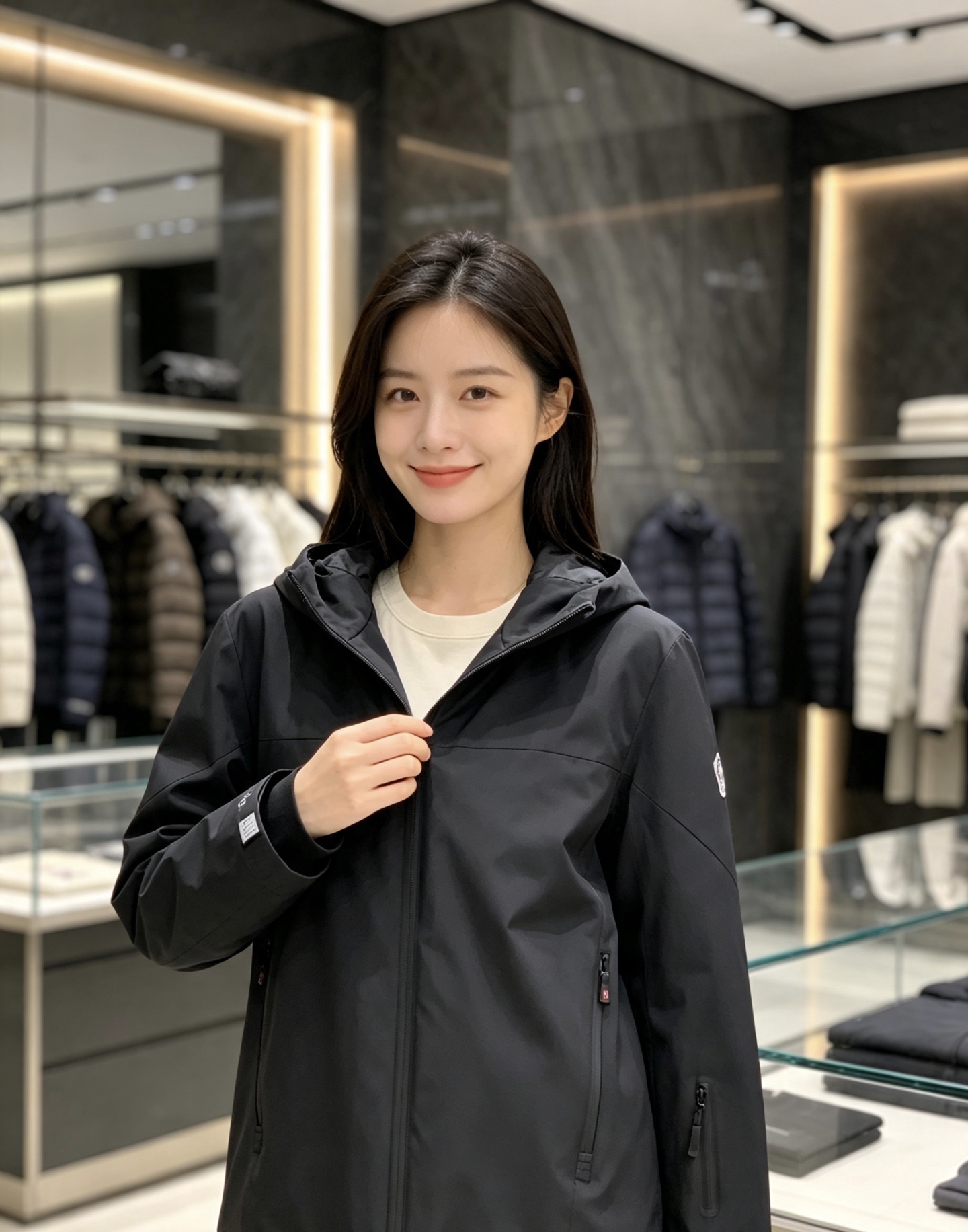 Moncler 蒙口 2026秋冬新款GORE‑TEX连帽羽绒服冲锋衣，90新国标白鸭绒，全套原版五金辅料，压胶防水拉链