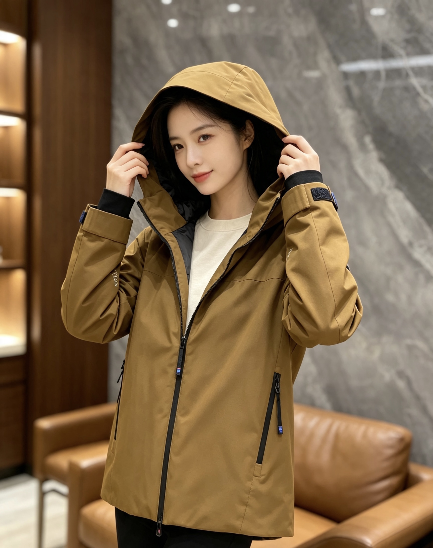 Moncler 蒙口 2026秋冬新款GORE‑TEX连帽羽绒服冲锋衣，90新国标白鸭绒，全套原版五金辅料，压胶防水拉链