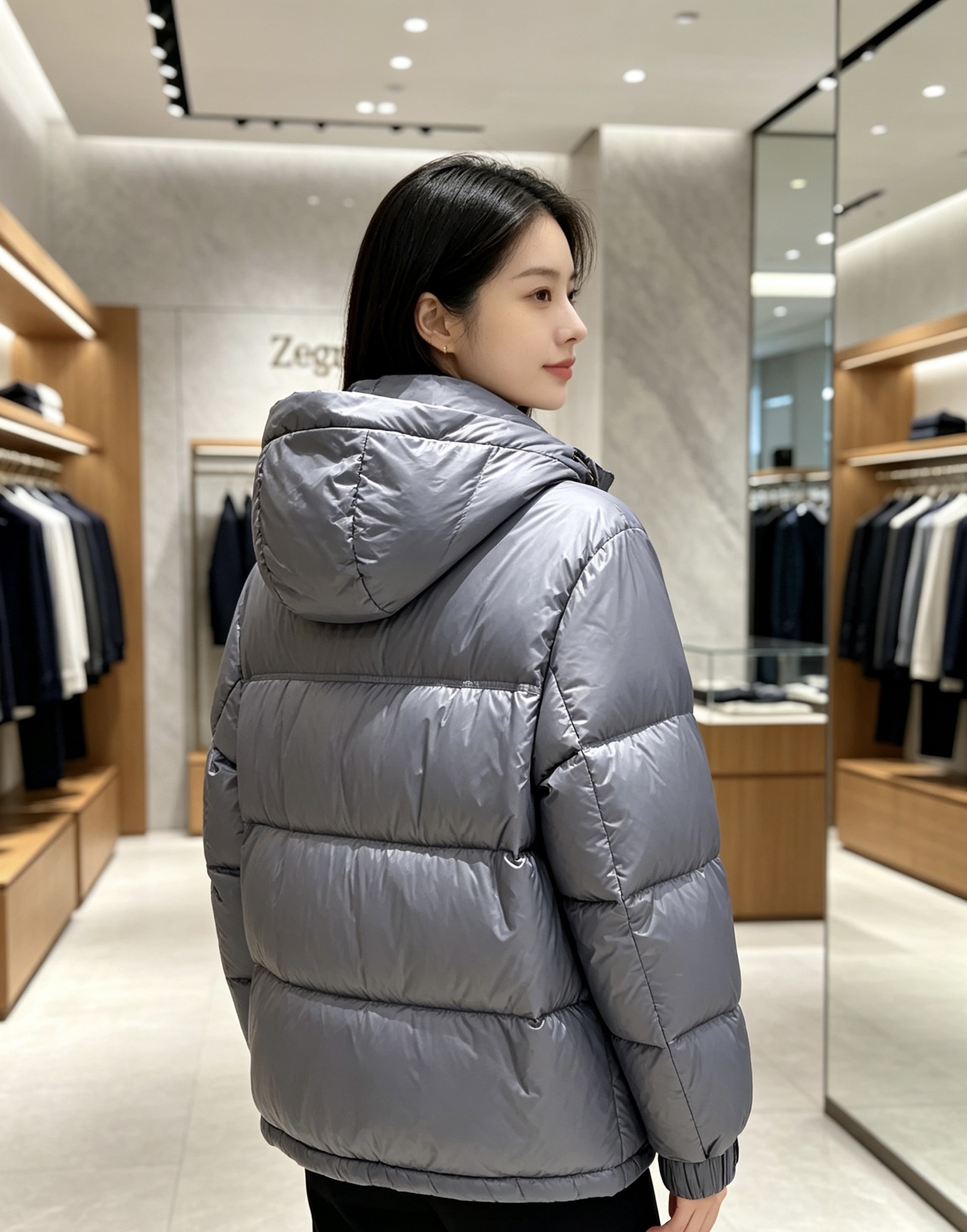 Zegna 杰尼亚 2026秋冬新款连帽羽绒服，甄选90新国标白鸭绒填充，绒朵饱满，御寒锁温。全套原版五金辅料，拉链、抽