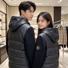 Burberry 巴宝莉 2026秋冬新款针织拼接连帽羽绒服,采用90新国标白鸭绒填充,绒朵蓬松,御寒保暖。全套原版五金 Burberry 巴宝莉 2026秋冬新款针织拼接连帽羽绒服,采用90新国标白鸭绒填充,绒朵蓬松,御寒保暖。全套原版五金