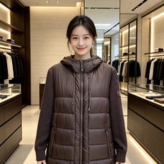Burberry 巴宝莉 2026秋冬新款针织拼接连帽羽绒服,采用90新国标白鸭绒填充,绒朵蓬松,御寒保暖。全套原版五金 Burberry 巴宝莉 2026秋冬新款针织拼接连帽羽绒服,采用90新国标白鸭绒填充,绒朵蓬松,御寒保暖。全套原版五金