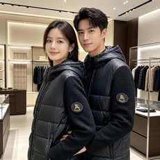 Burberry 巴宝莉 2026秋冬新款针织拼接连帽羽绒服,采用90新国标白鸭绒填充,绒朵蓬松,御寒保暖。全套原版五金 Burberry 巴宝莉 2026秋冬新款针织拼接连帽羽绒服,采用90新国标白鸭绒填充,绒朵蓬松,御寒保暖。全套原版五金