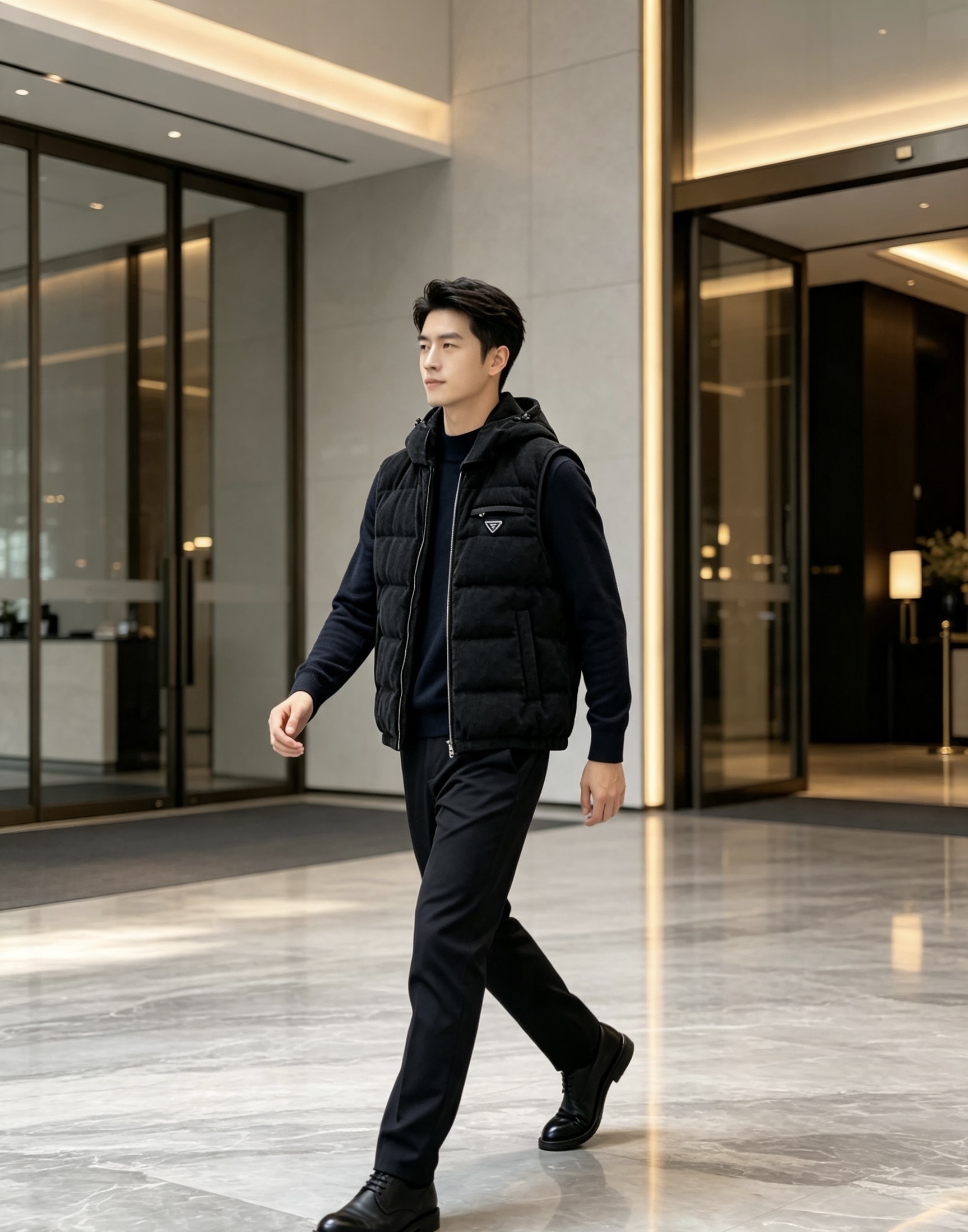 Prada 普拉达 2026秋冬新款连帽灯芯绒羽绒马甲 填充90新国标白鸭绒,蓬松饱满保暖性出众 原版定制五金辅料,三角 Prada 普拉达 2026秋冬新款连帽灯芯绒羽绒马甲 填充90新国标白鸭绒,蓬松饱满保暖性出众 原版定制五金辅料,三角