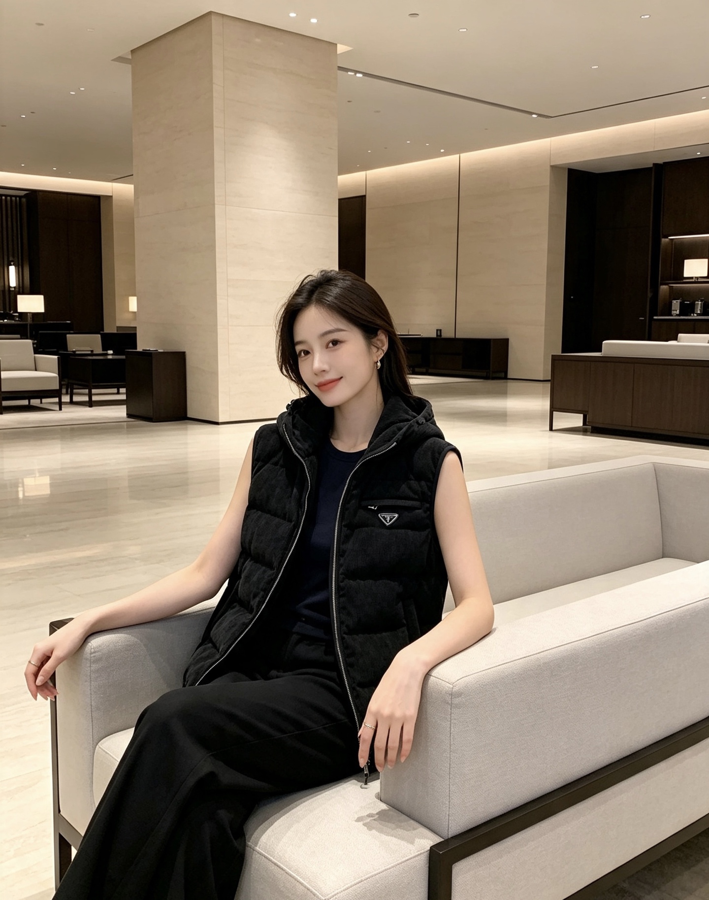 Prada 普拉达 2026秋冬新款连帽灯芯绒羽绒马甲 填充90新国标白鸭绒,蓬松饱满保暖性出众 原版定制五金辅料,三角 Prada 普拉达 2026秋冬新款连帽灯芯绒羽绒马甲 填充90新国标白鸭绒,蓬松饱满保暖性出众 原版定制五金辅料,三角