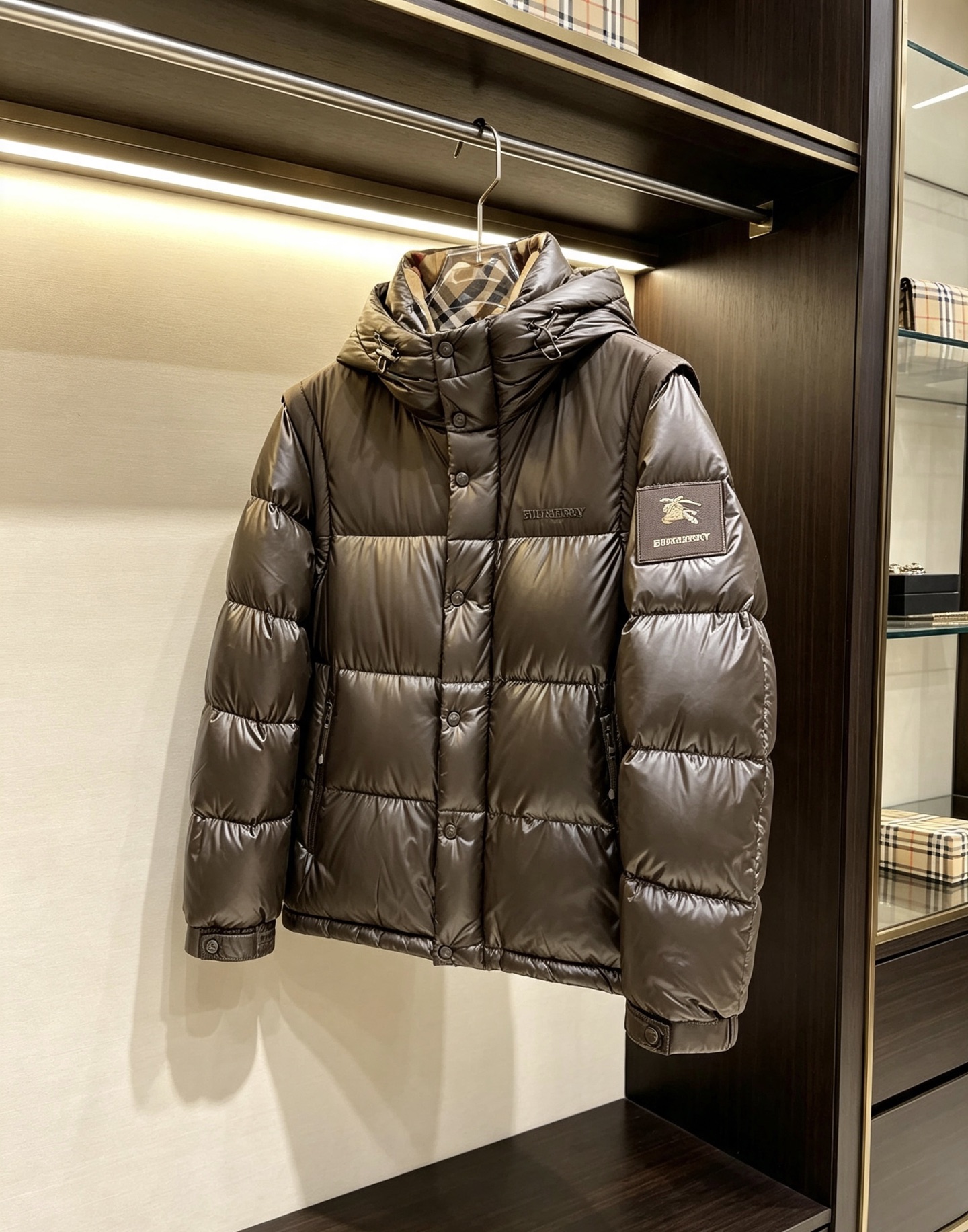 Burberry Brown Hooded Puffer Jacket