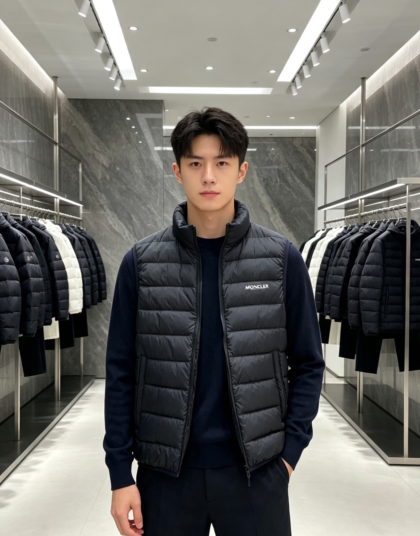 Moncler 蒙口 2026秋冬新款二合一可拆连帽羽绒服马甲 原版定制拉链五金,袖臂经典徽章标,胸前品牌字母印花 90 Moncler 蒙口 2026秋冬新款二合一可拆连帽羽绒服马甲 原版定制拉链五金,袖臂经典徽章标,胸前品牌字母印花 90